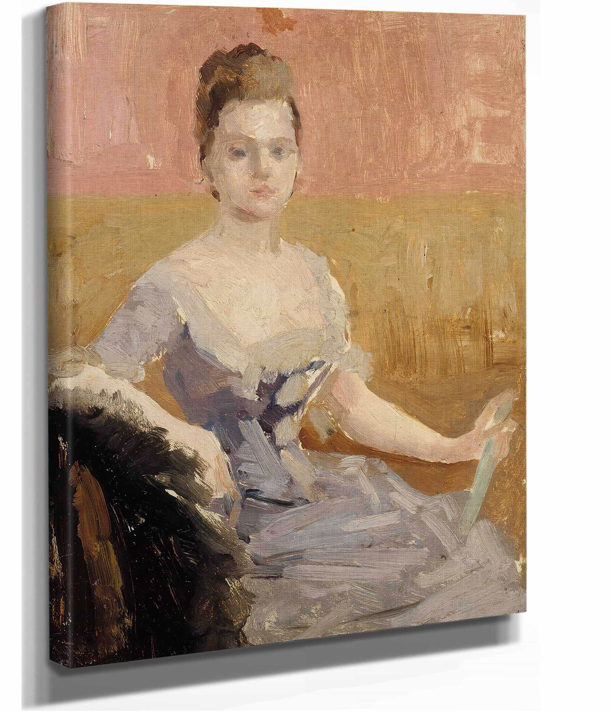 Portrait Study Of Countess Augusta Lewenhaupt by Albert Edelfelt
