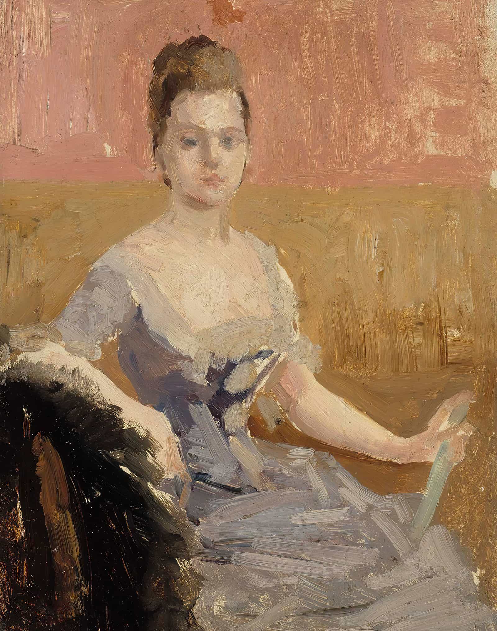 Portrait Study Of Countess Augusta Lewenhaupt by Albert Edelfelt