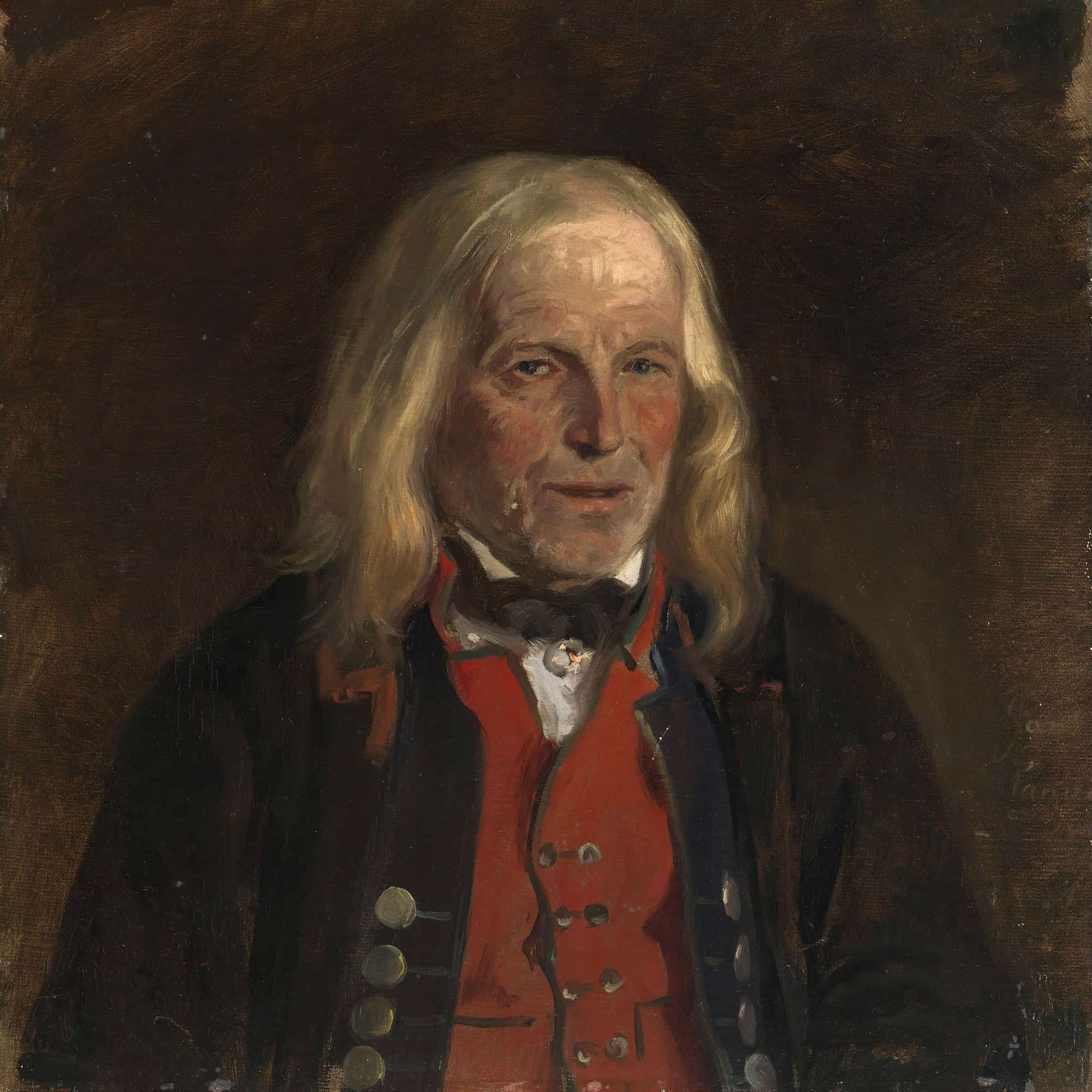 Portrait Study Of The Farmer Jan Sandve by Adolph Tidemand