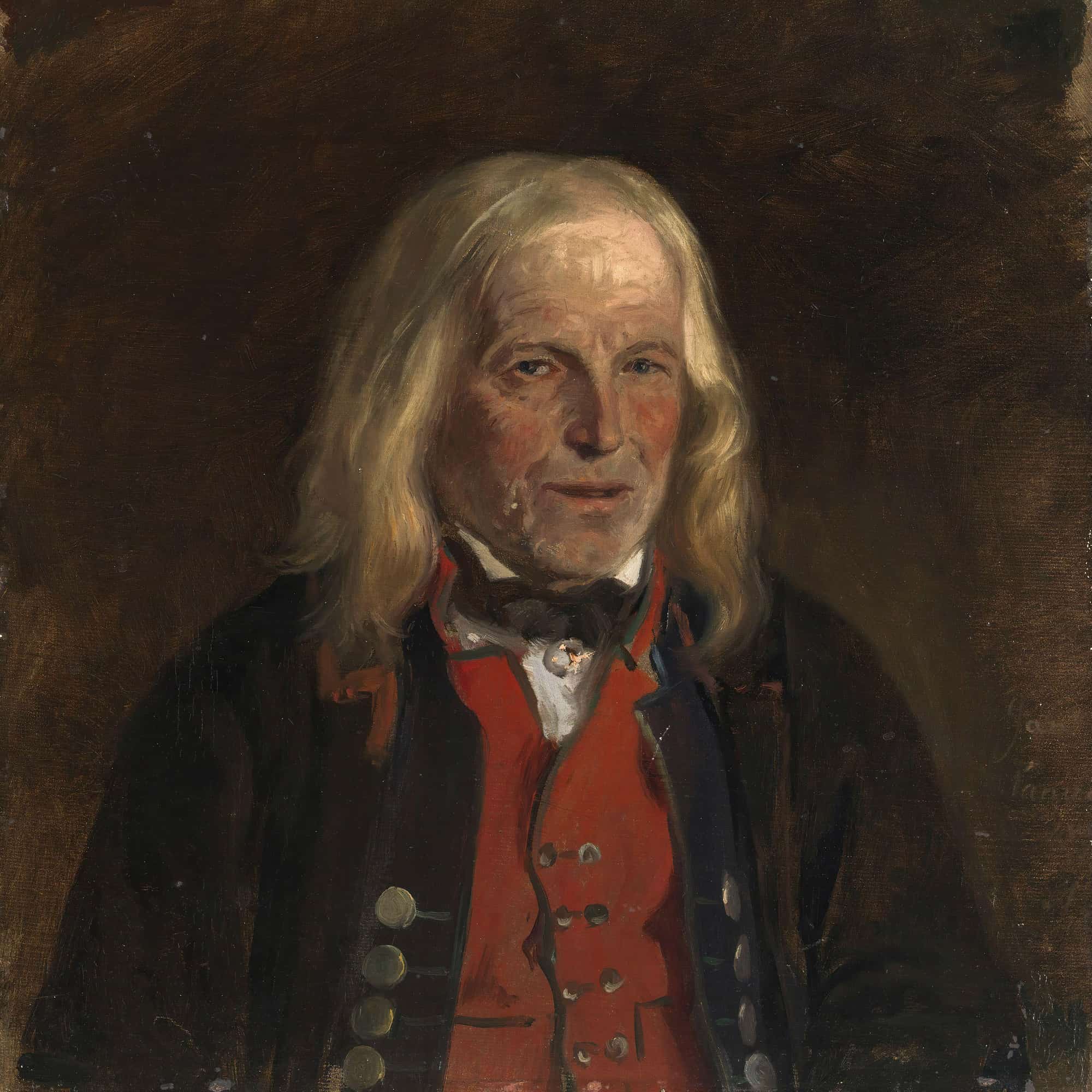 Portrait Study Of The Farmer Jan Sandve by Adolph Tidemand