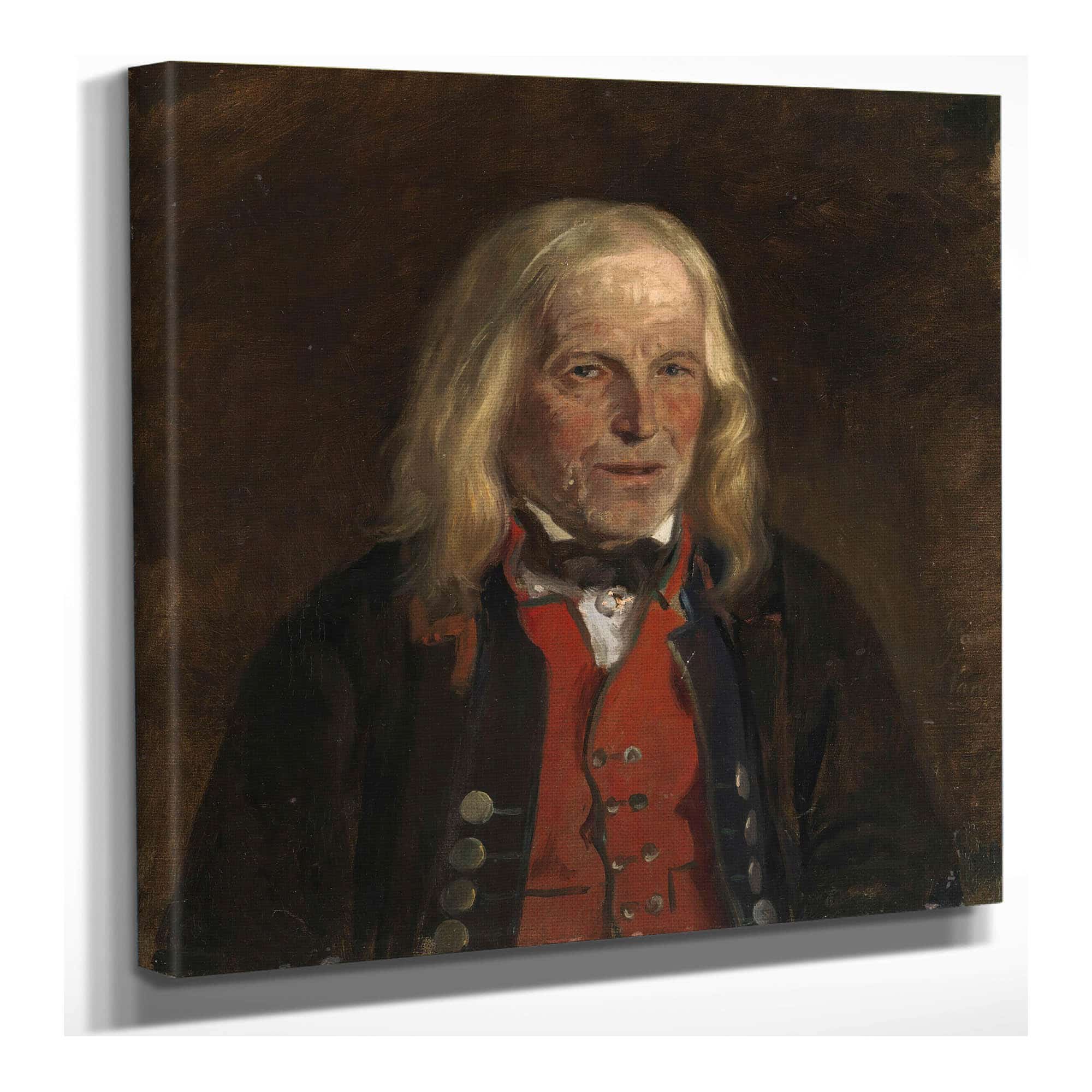 Portrait Study Of The Farmer Jan Sandve by Adolph Tidemand