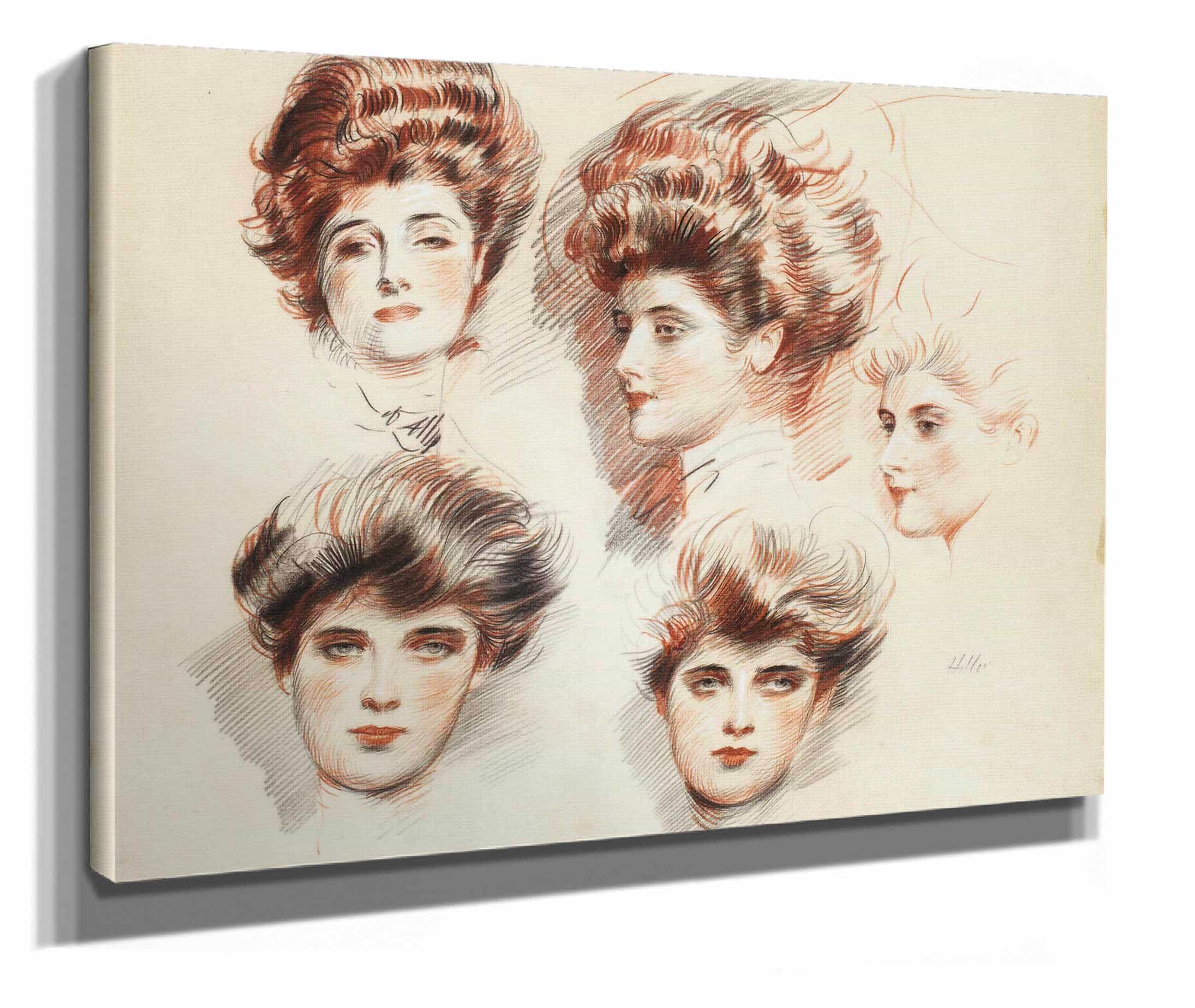 Portraits De Marthe Letellier Et Dellen Helleu by Paul Cesar Helleu