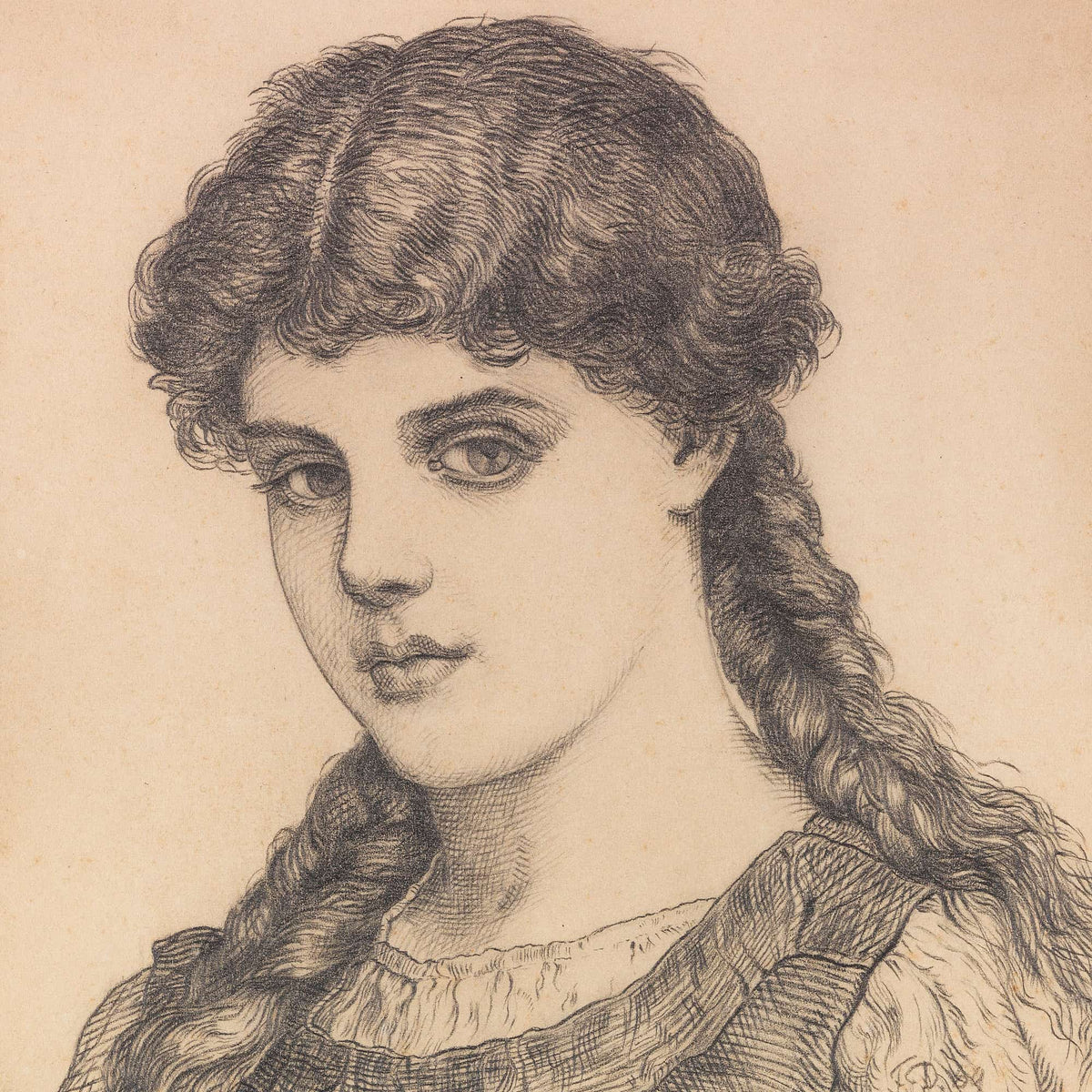 Portrat Eines Madchens Mit Zopfen by Franz Von Defregger