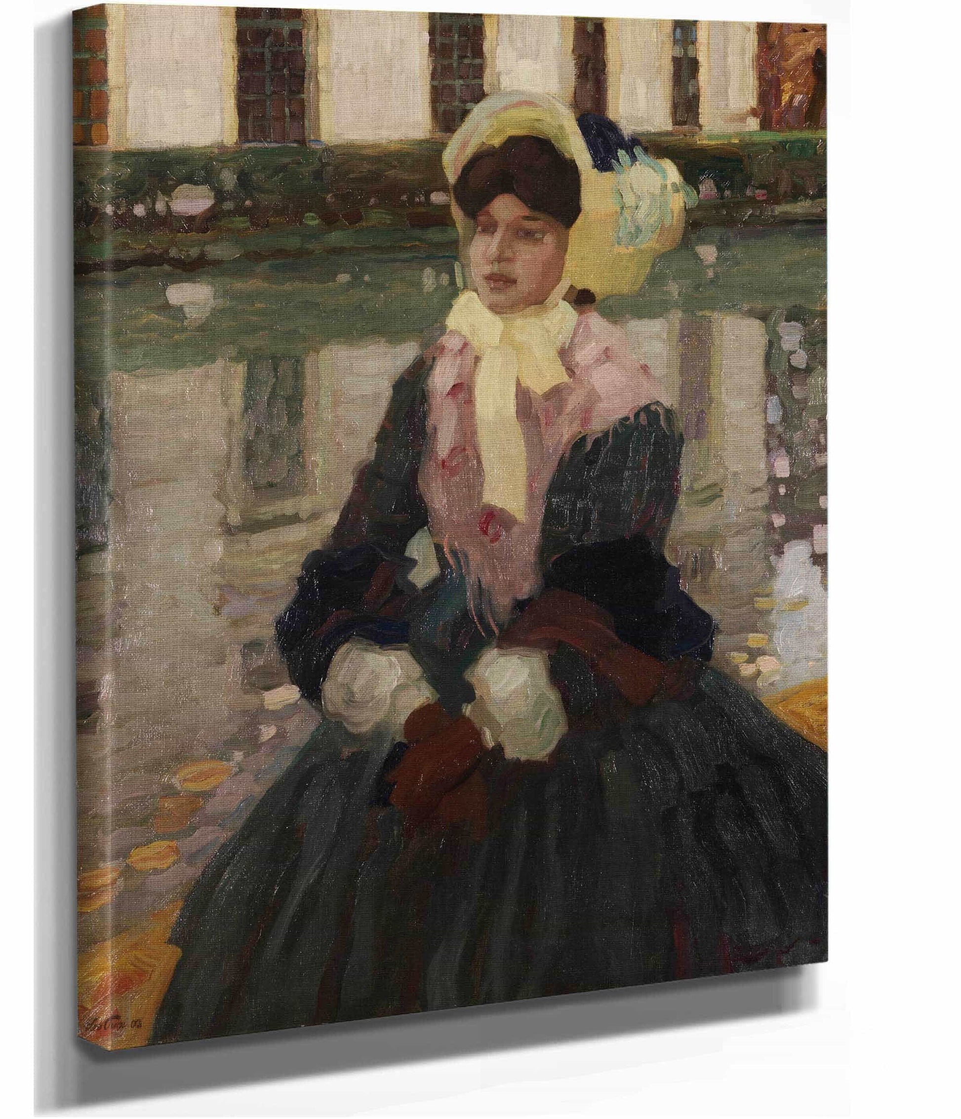 Portrat Veronika Kirmaier Im Schleissheimer Garten by Leo Putz