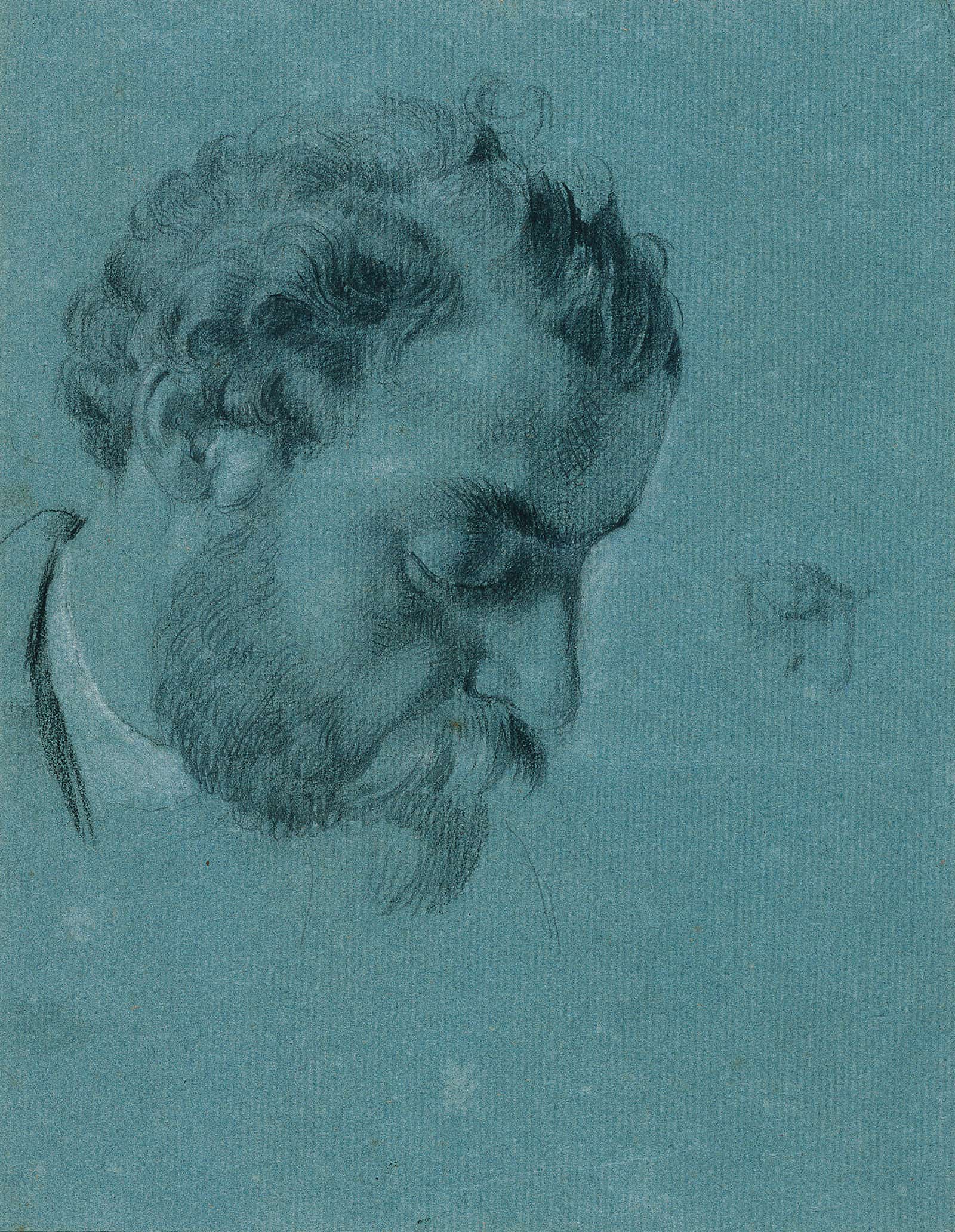Portratstudie Zu David Mit Dem Haupt Goliaths Before by Johann Peter Krafft