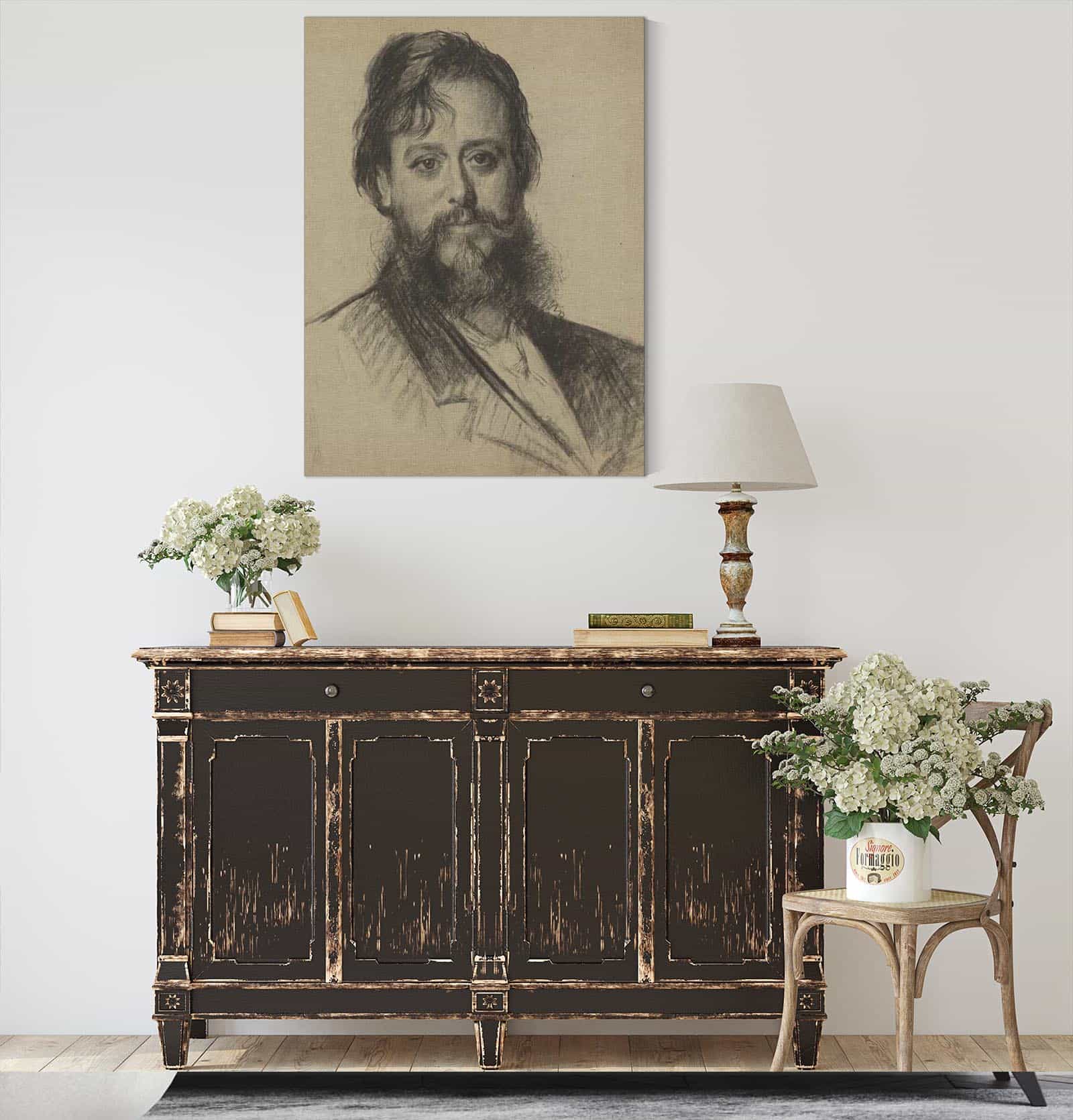 Portret Van Een Man Met Baard Van Voren by Therese Schwartze