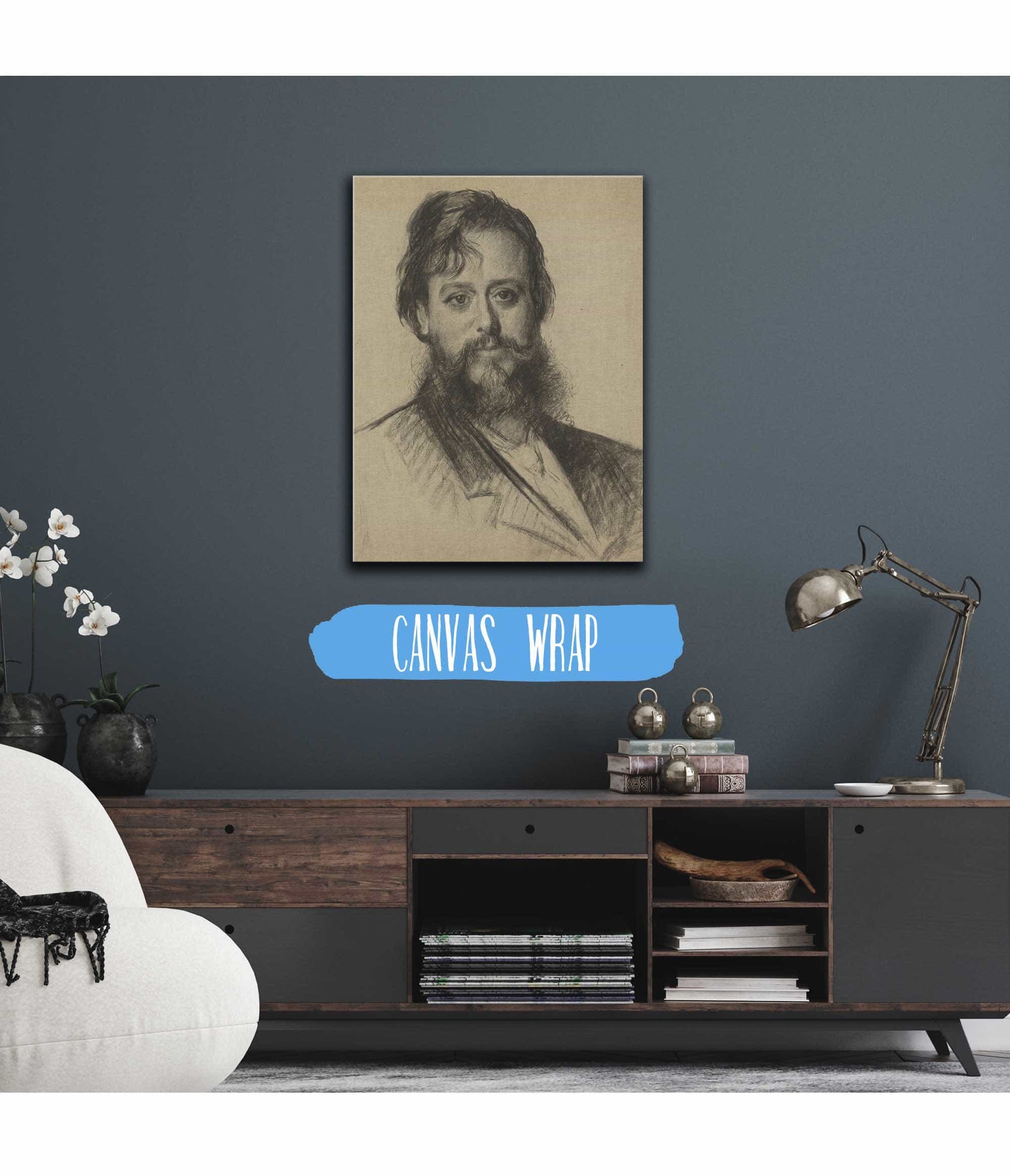 Portret Van Een Man Met Baard Van Voren by Therese Schwartze