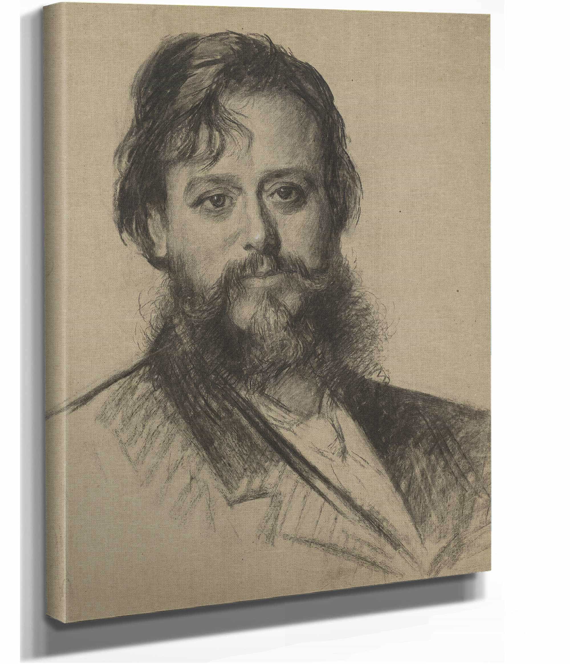 Portret Van Een Man Met Baard Van Voren by Therese Schwartze