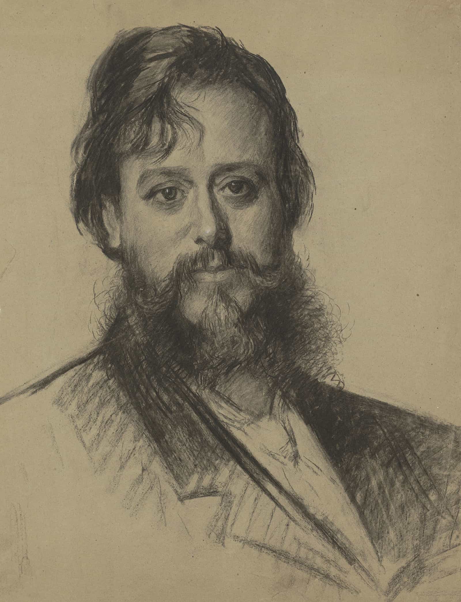Portret Van Een Man Met Baard Van Voren by Therese Schwartze