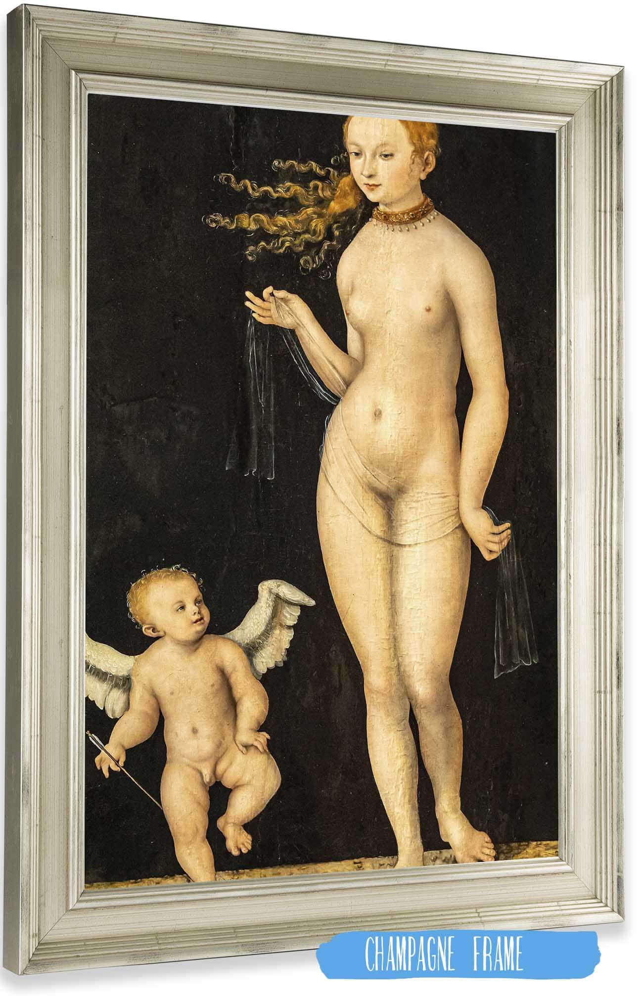 12" x 12" / Canvas Wrap Venus And Cupid   by Lucas Cranach The Elder Posters, Prints, & Visual Artwork