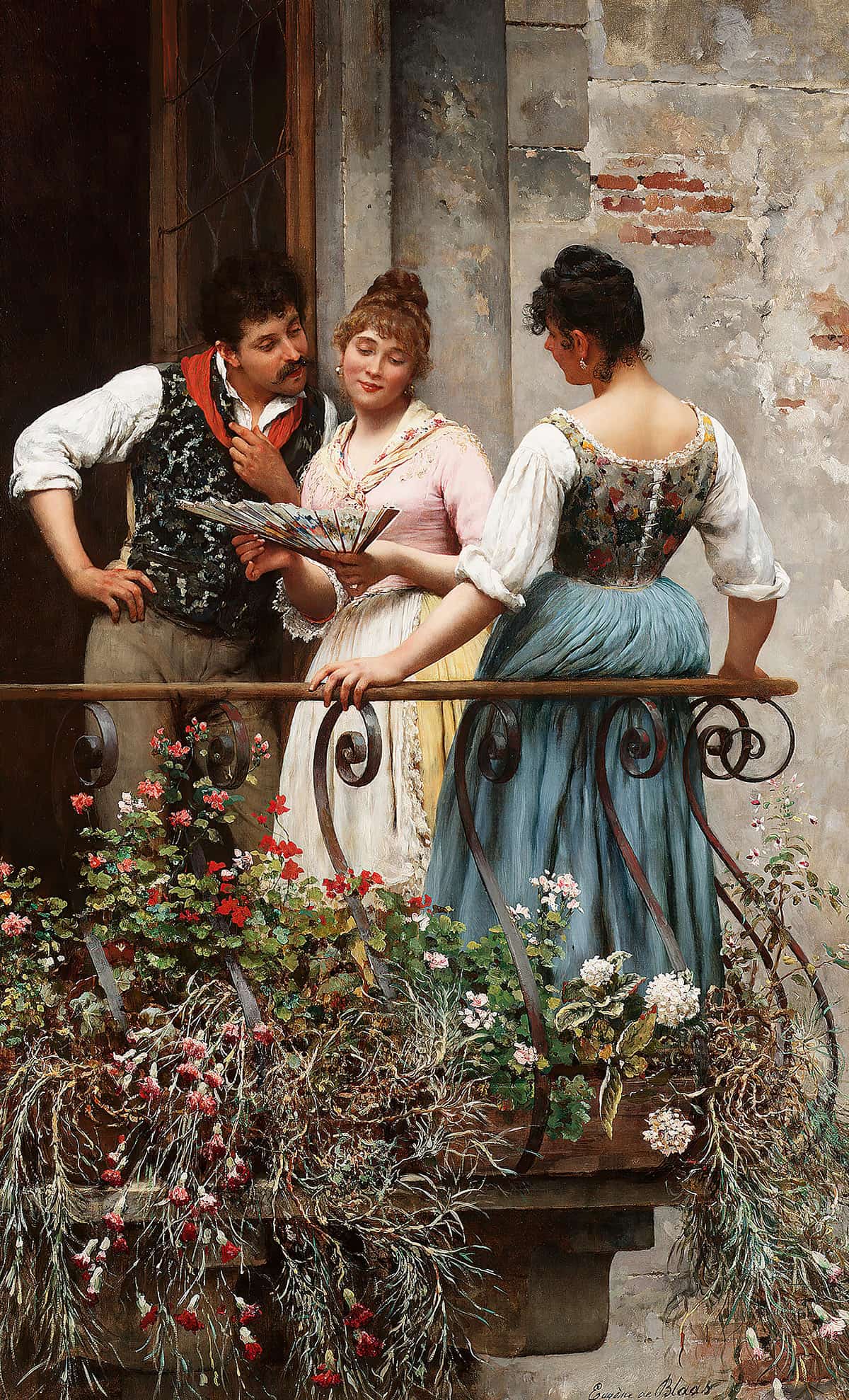 A Favourite Fan by Eugen Von Blaas Posters, Prints, & Visual Artwork
