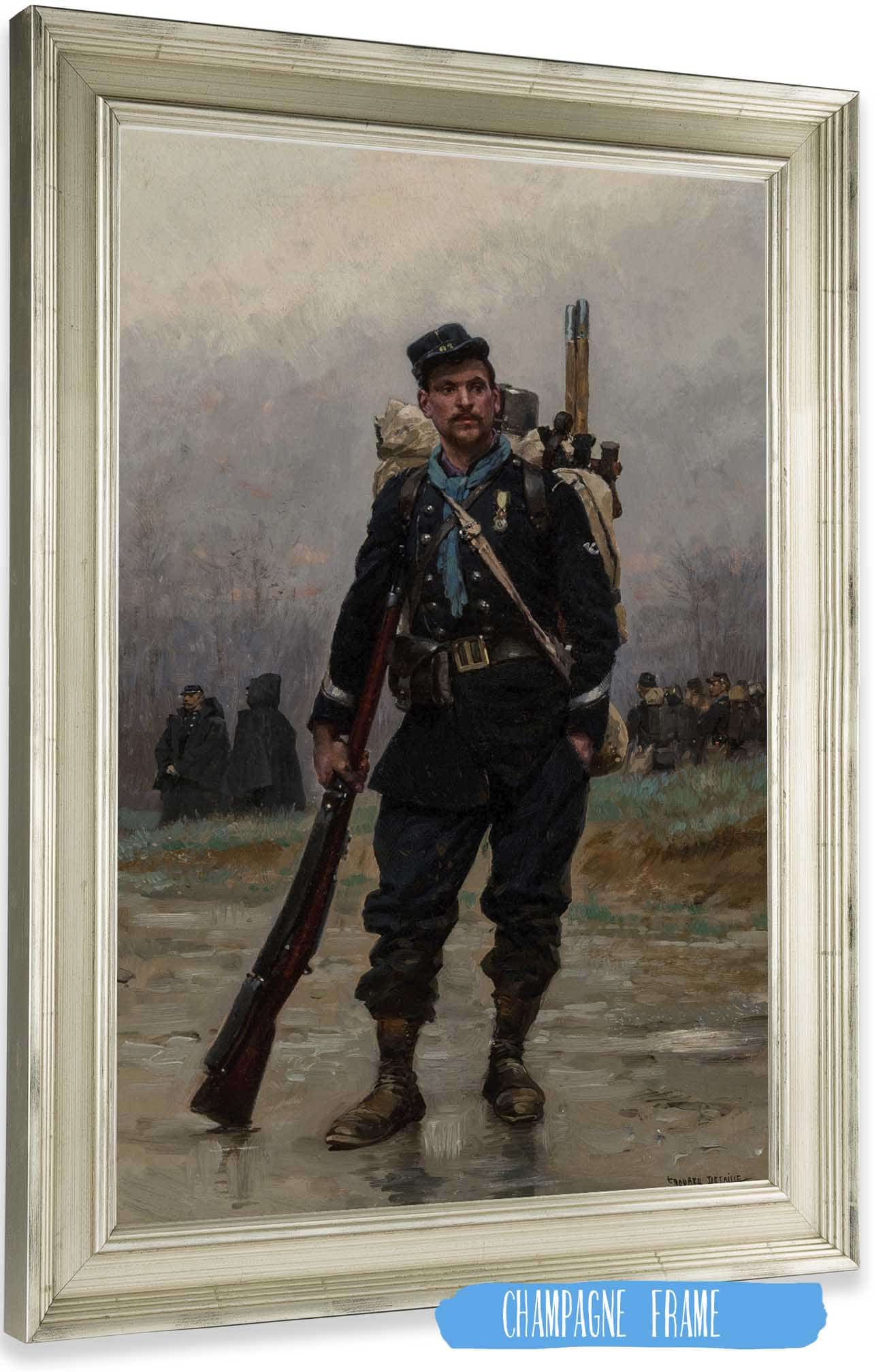 A French Infantryman From The Franco Prussian War by Jean Baptiste Edouard Detaille Posters, Prints, & Visual Artwork
