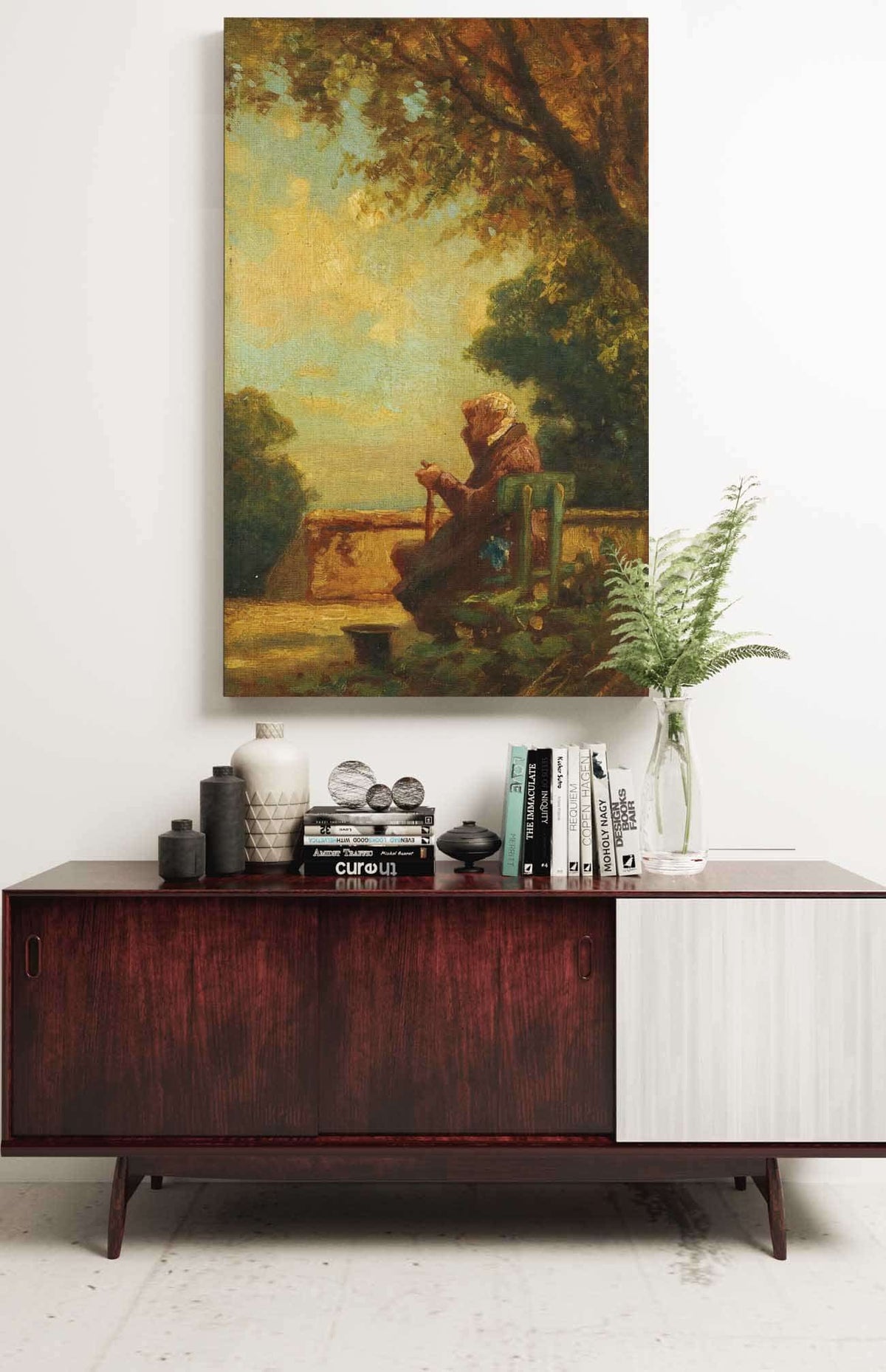 Alter Mann Auf Einer Bank C by Carl Spitzweg Posters, Prints, & Visual Artwork