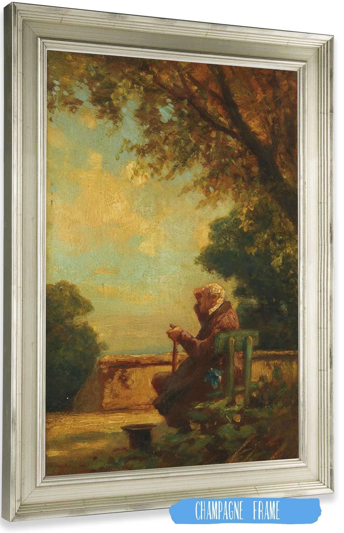 Alter Mann Auf Einer Bank C by Carl Spitzweg Posters, Prints, & Visual Artwork