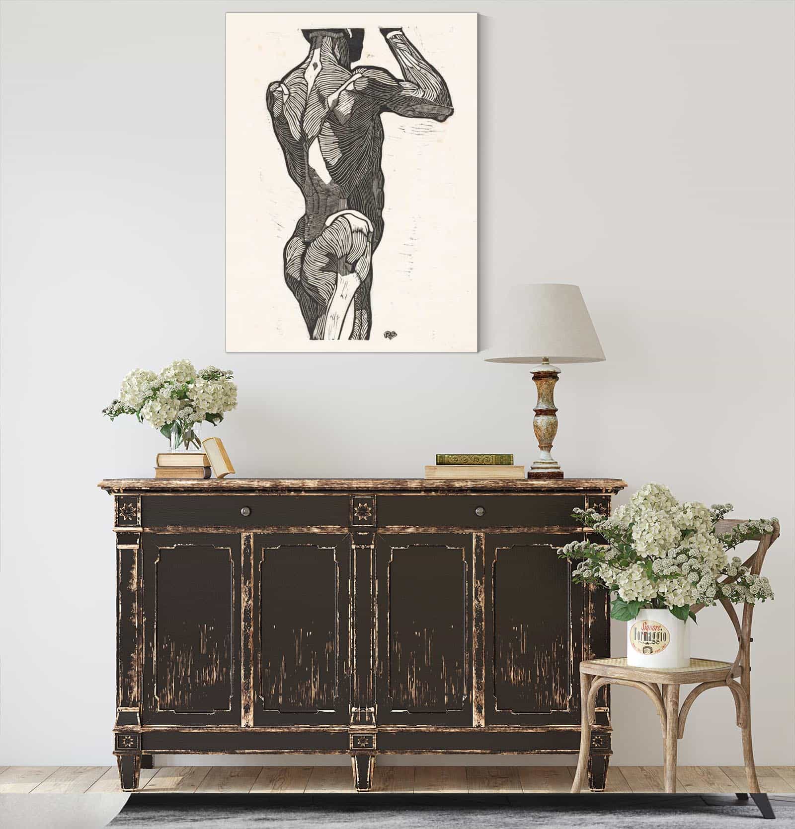 Anatomische Studie Van De Rug En Bilspieren Van Een Man by Reijer Stolk Posters, Prints, & Visual Artwork