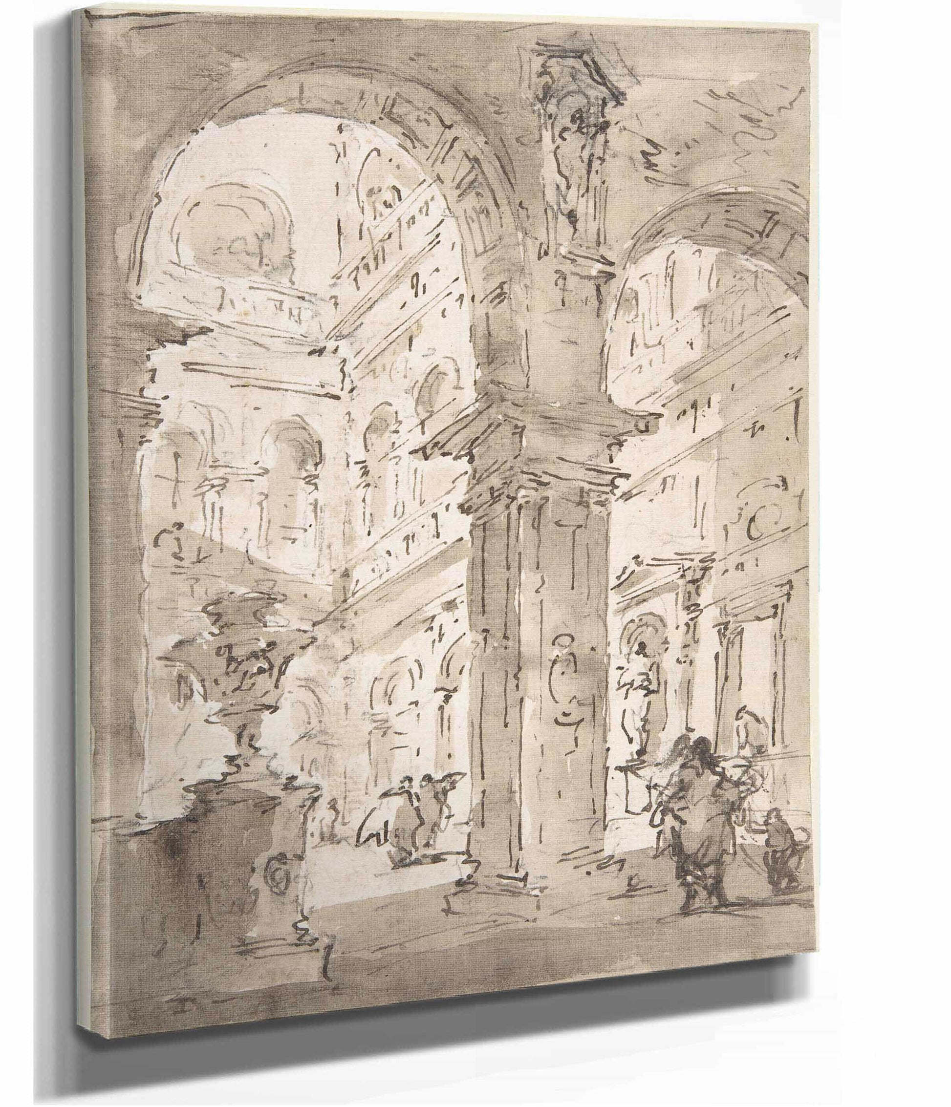 Architectural Capriccio Courtyard Of A Palace   by Francesco Guardi Posters, Prints, & Visual Artwork