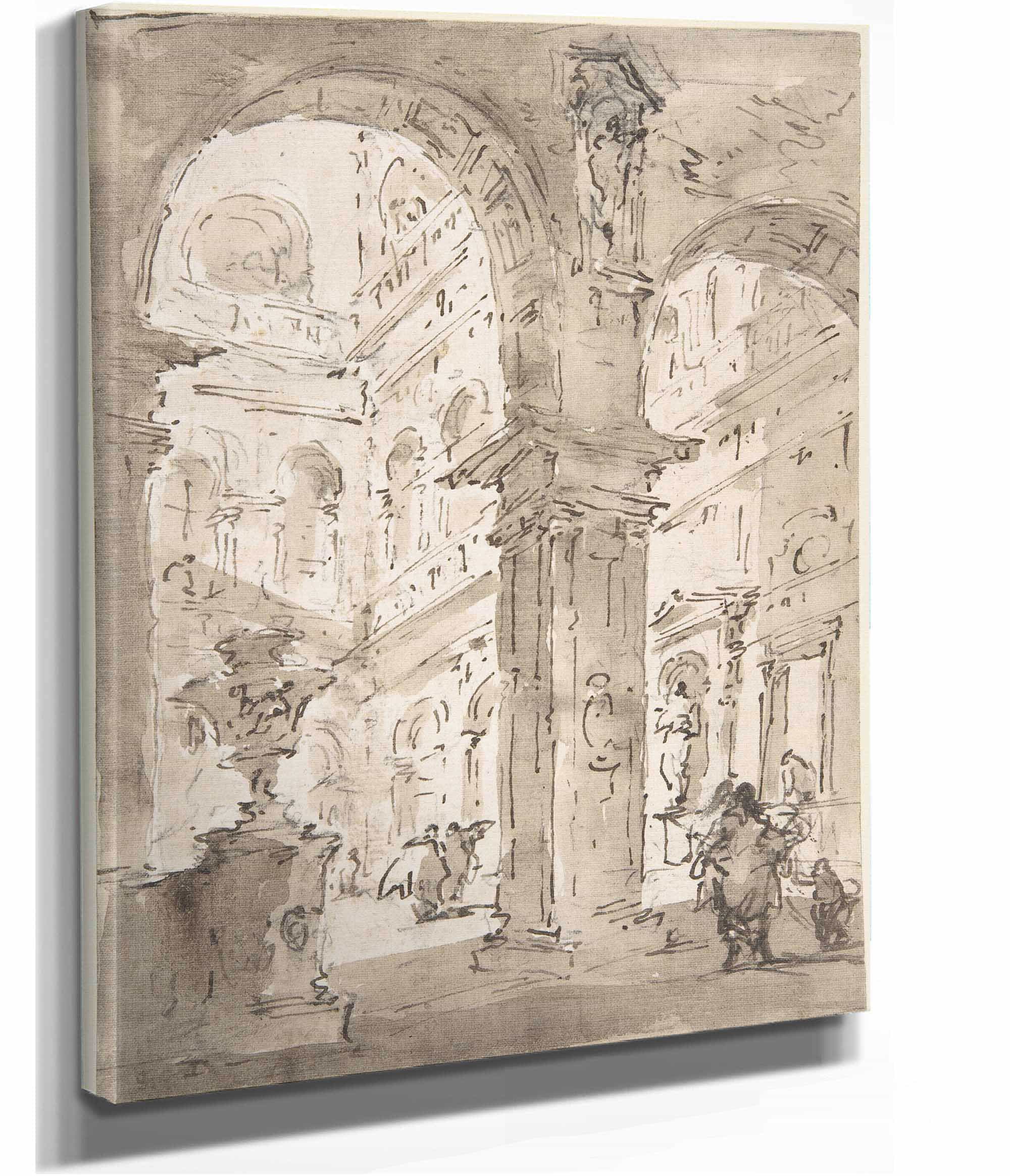 Architectural Capriccio Courtyard Of A Palace   by Francesco Guardi Posters, Prints, & Visual Artwork