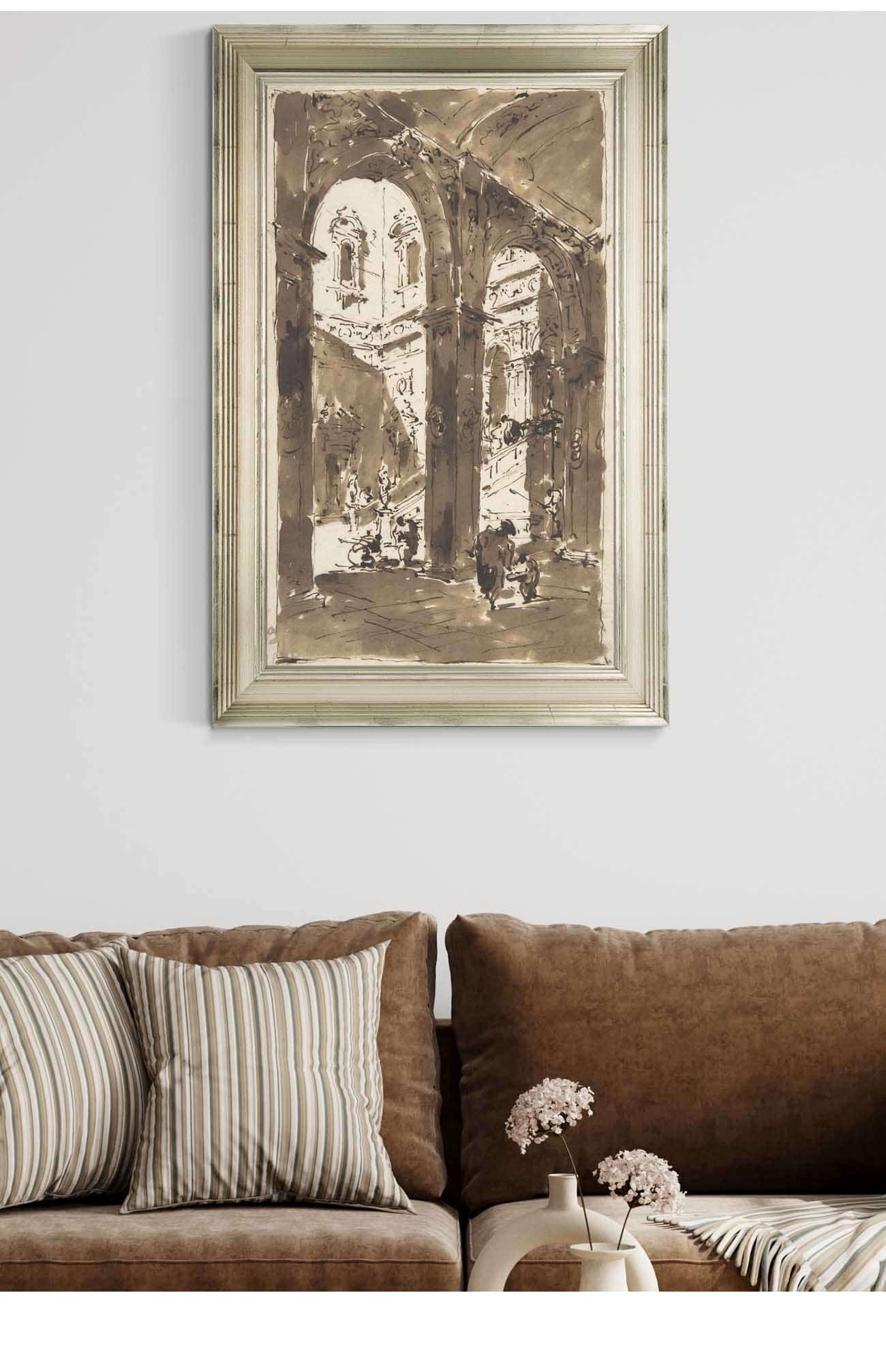 Architectural Capriccio Courtyard Of A Palace   by Francesco Guardi Posters, Prints, & Visual Artwork