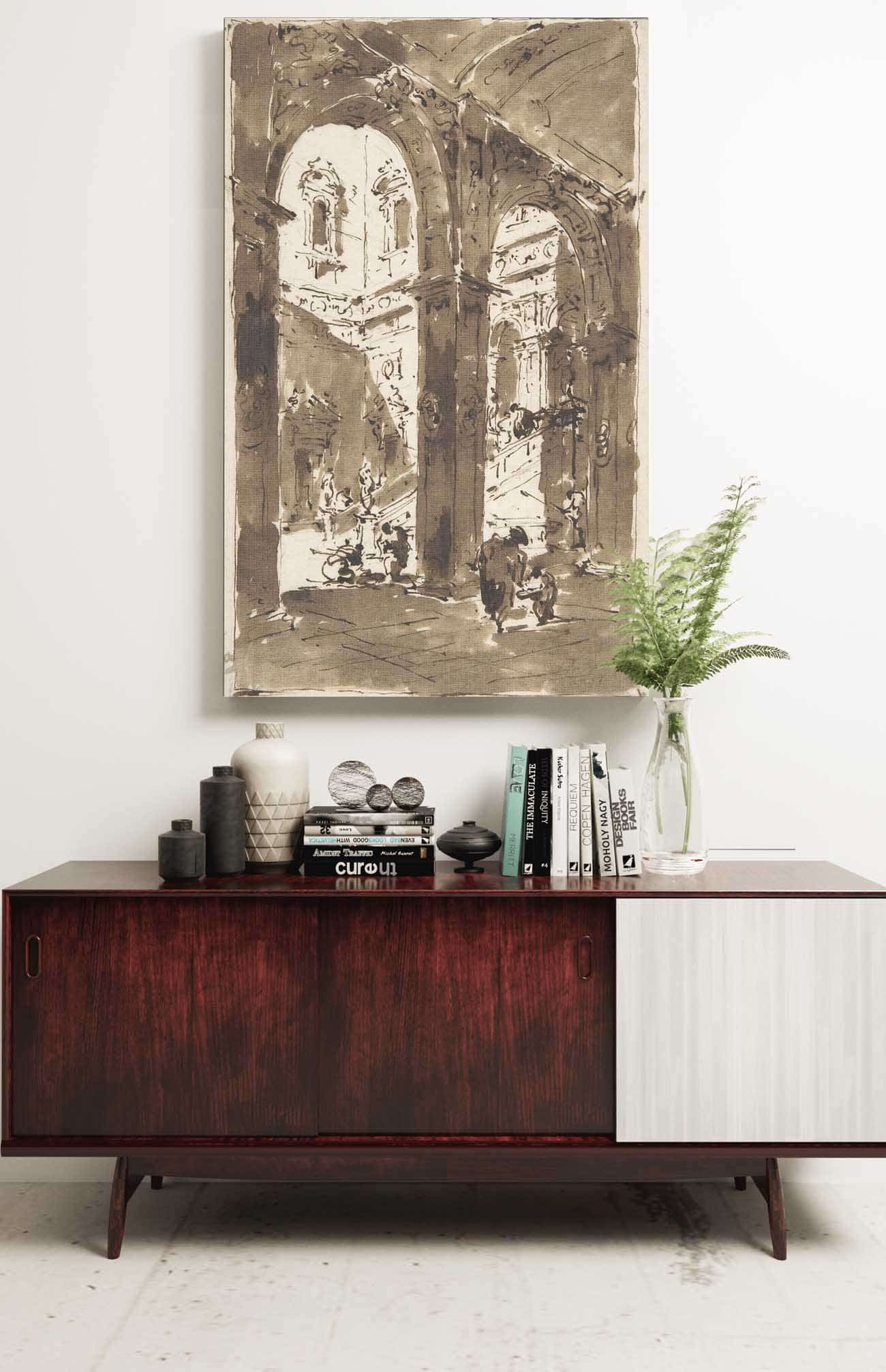 Architectural Capriccio Courtyard Of A Palace   by Francesco Guardi Posters, Prints, & Visual Artwork