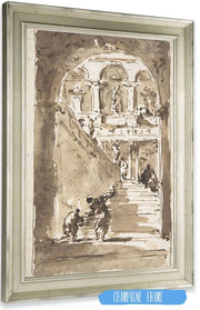 Architectural Fantasy Figures On A Grand Staircase   by Francesco Guardi Posters, Prints, & Visual Artwork