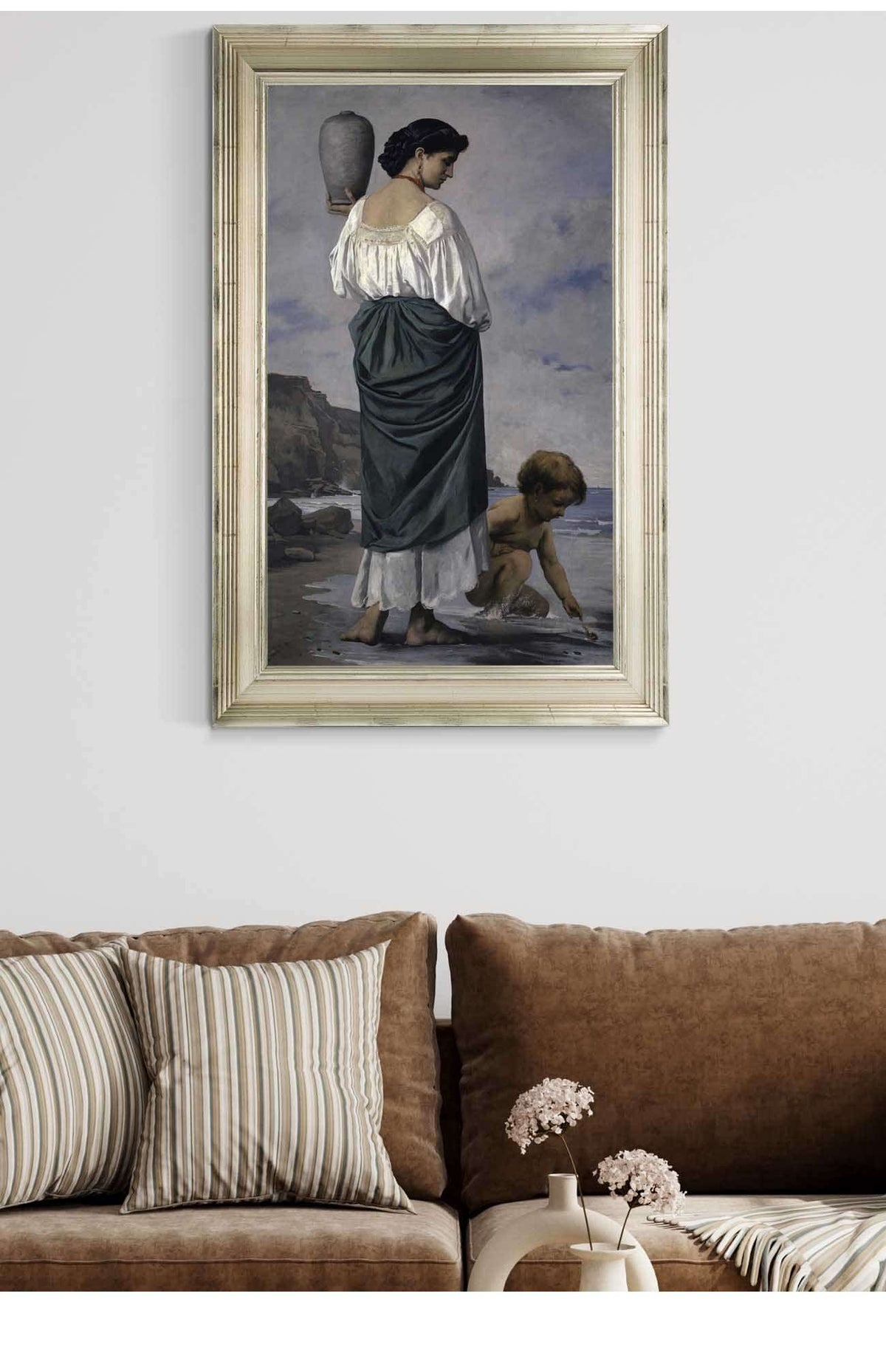 At The Beach Fisher Maiden In Antium by Anselm Feuerbach Posters, Prints, & Visual Artwork