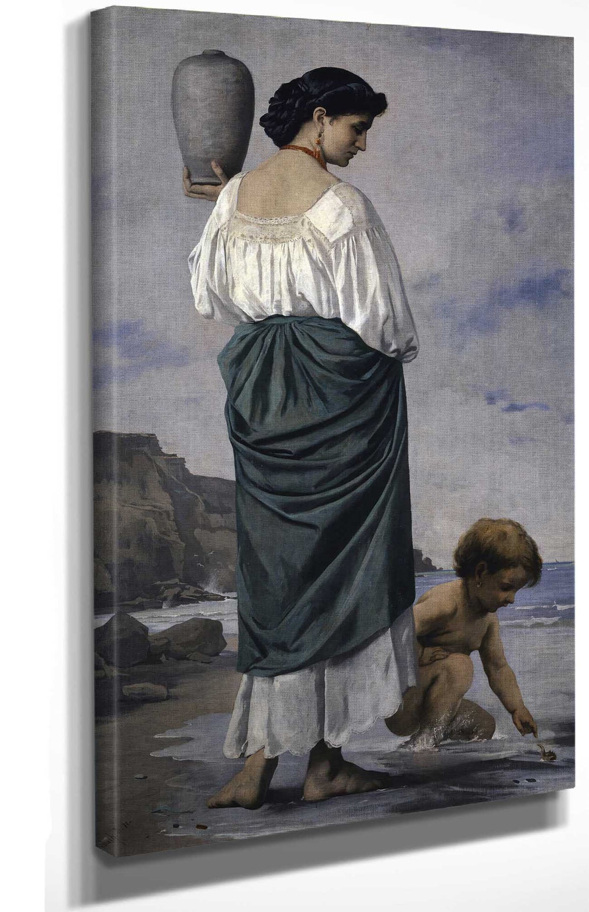 At The Beach Fisher Maiden In Antium by Anselm Feuerbach Posters, Prints, & Visual Artwork