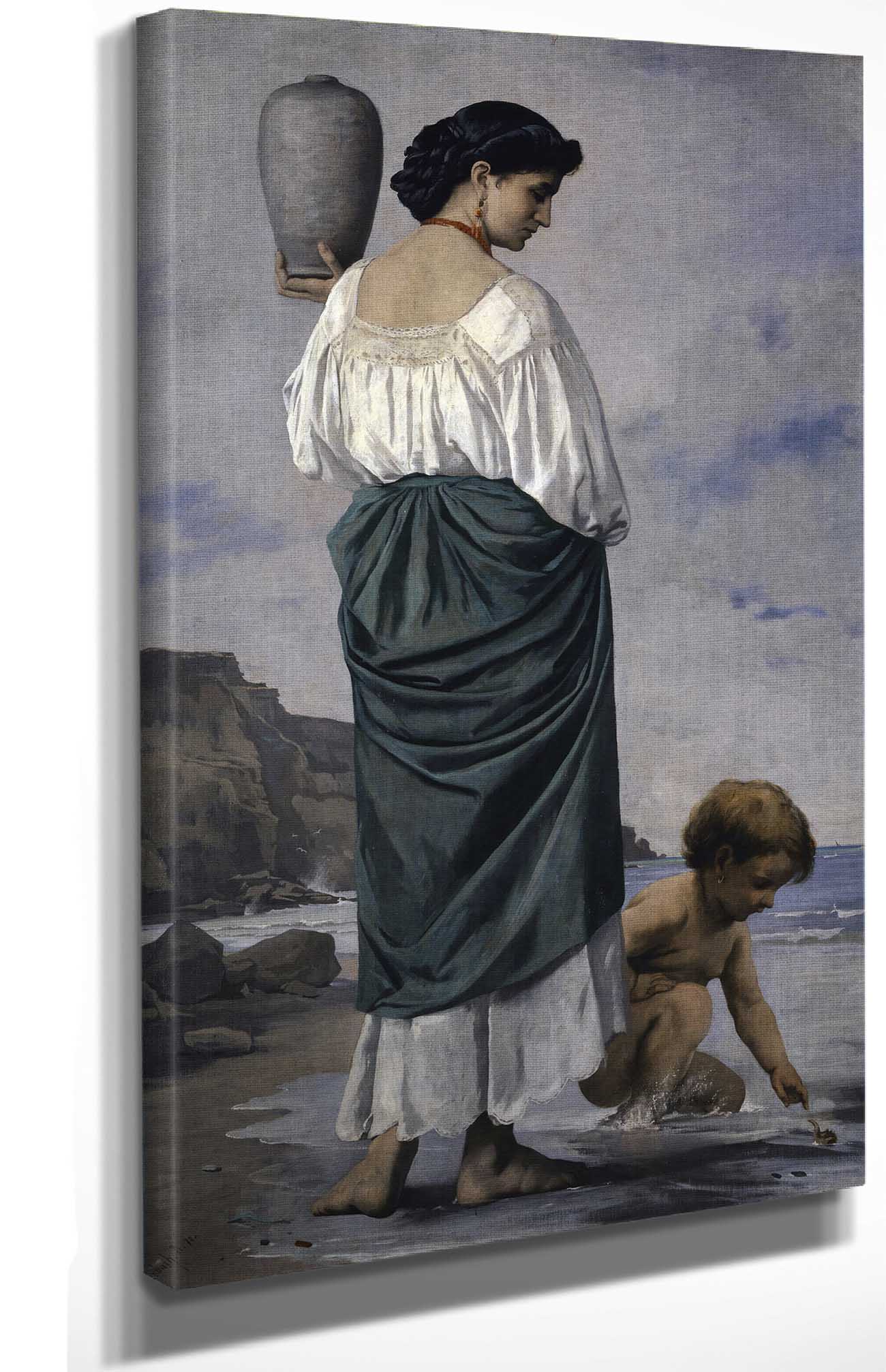 At The Beach Fisher Maiden In Antium by Anselm Feuerbach Posters, Prints, & Visual Artwork