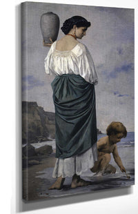 At The Beach Fisher Maiden In Antium by Anselm Feuerbach Posters, Prints, & Visual Artwork
