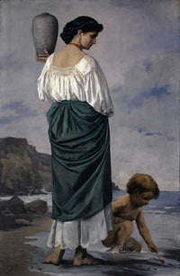 At The Beach Fisher Maiden In Antium by Anselm Feuerbach Posters, Prints, & Visual Artwork