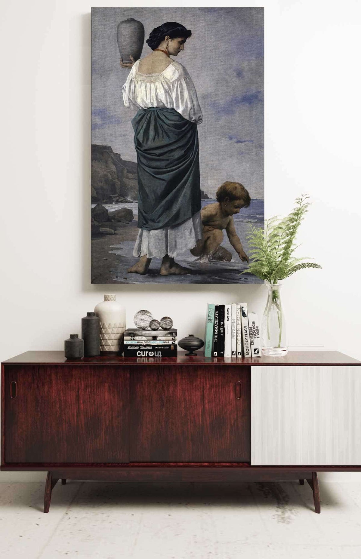 At The Beach Fisher Maiden In Antium by Anselm Feuerbach Posters, Prints, & Visual Artwork