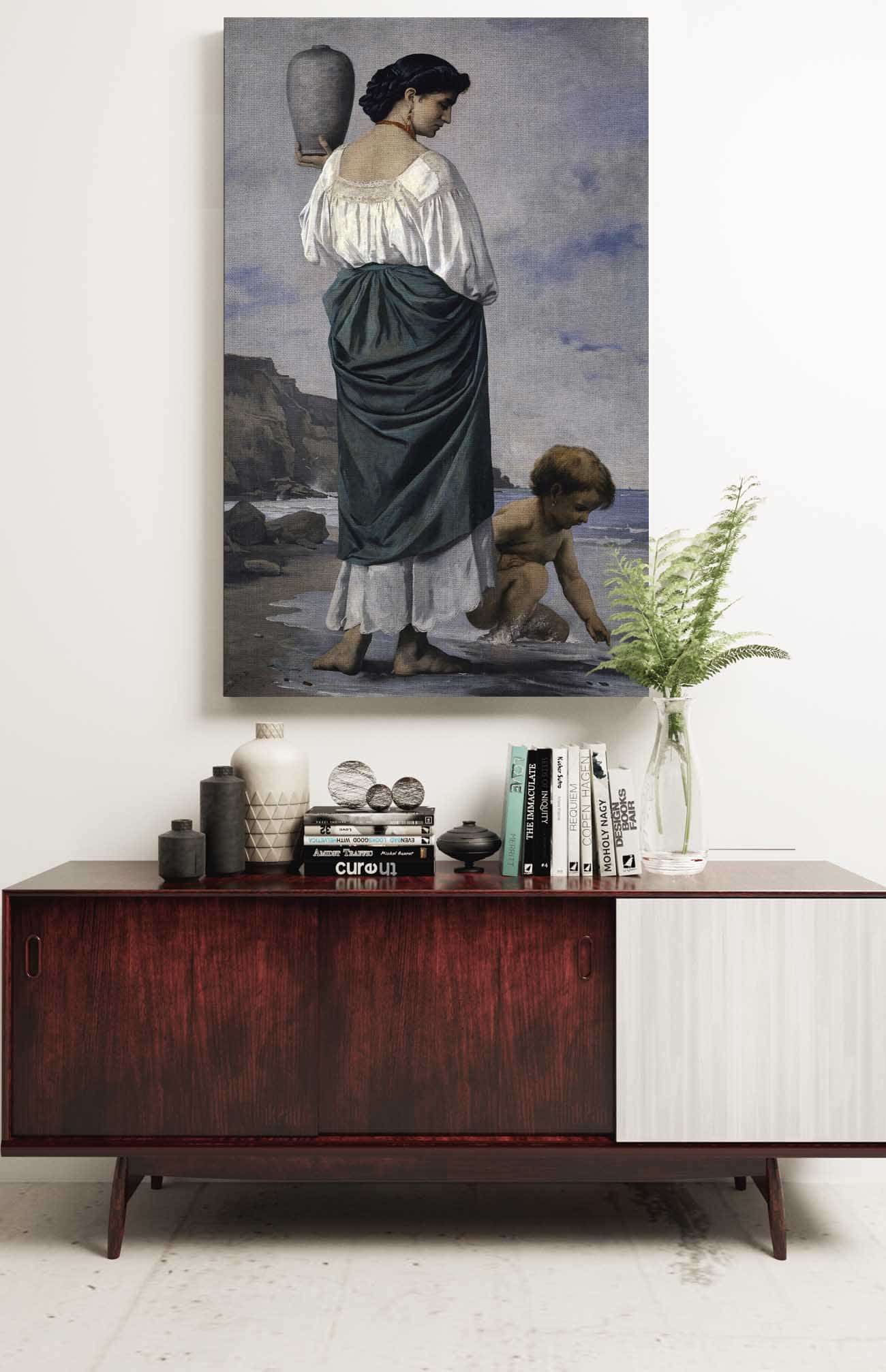 At The Beach Fisher Maiden In Antium by Anselm Feuerbach Posters, Prints, & Visual Artwork