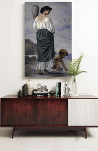 At The Beach Fisher Maiden In Antium by Anselm Feuerbach Posters, Prints, & Visual Artwork