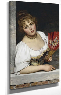 At The Window by Eugen Von Blaas Posters, Prints, & Visual Artwork