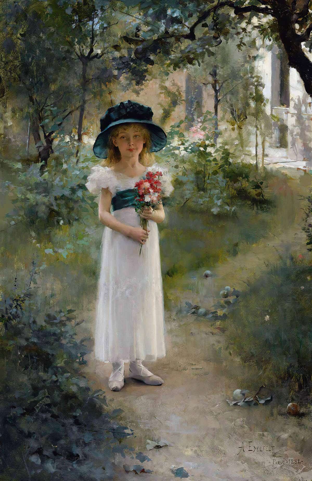 Au Jardin by Albert Edelfelt Posters, Prints, & Visual Artwork