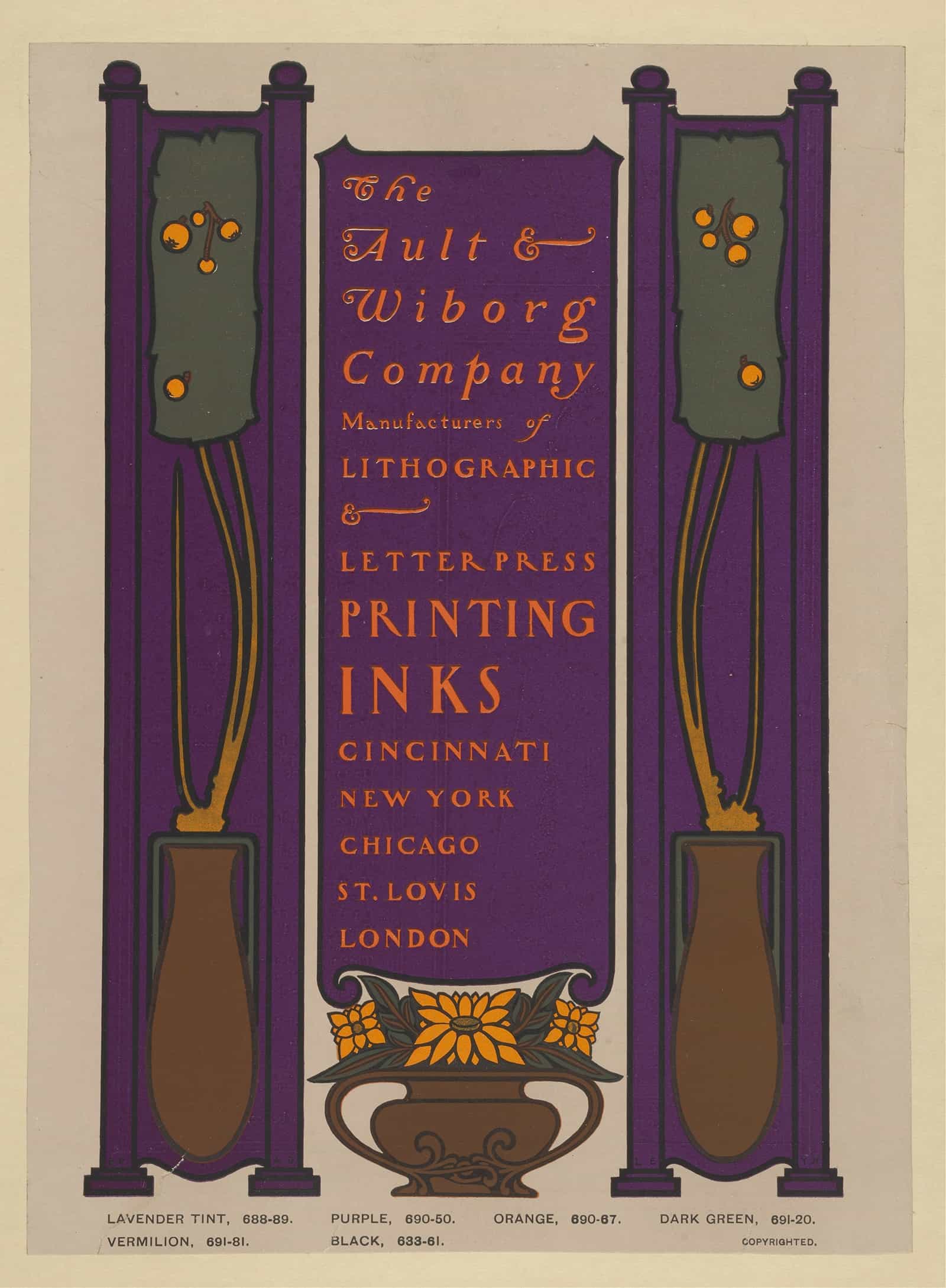 Ault And Wiborg Ad  by Will Bradley Posters, Prints, & Visual Artwork