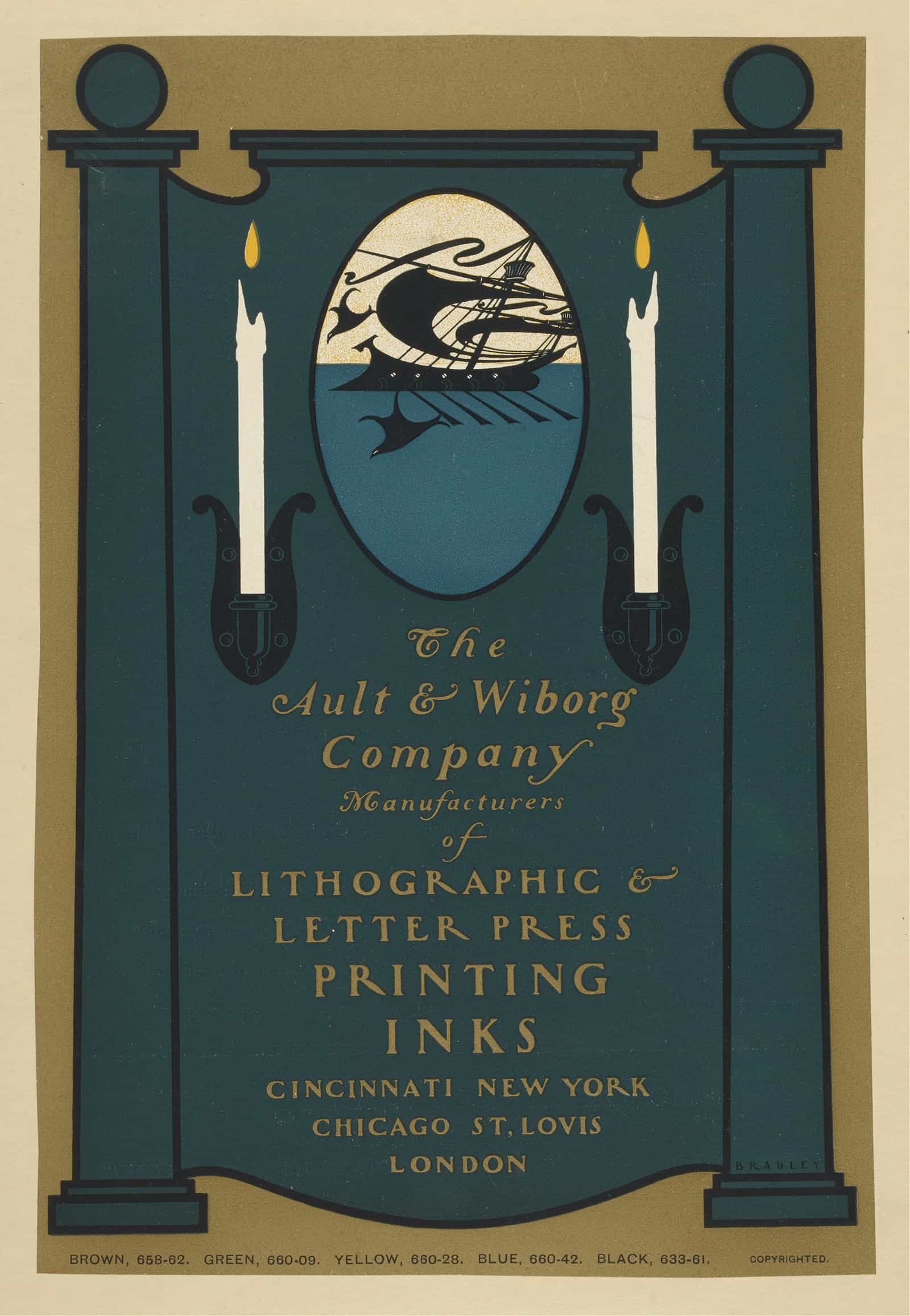 Ault And Wiborg Ad  by Will Bradley Posters, Prints, & Visual Artwork