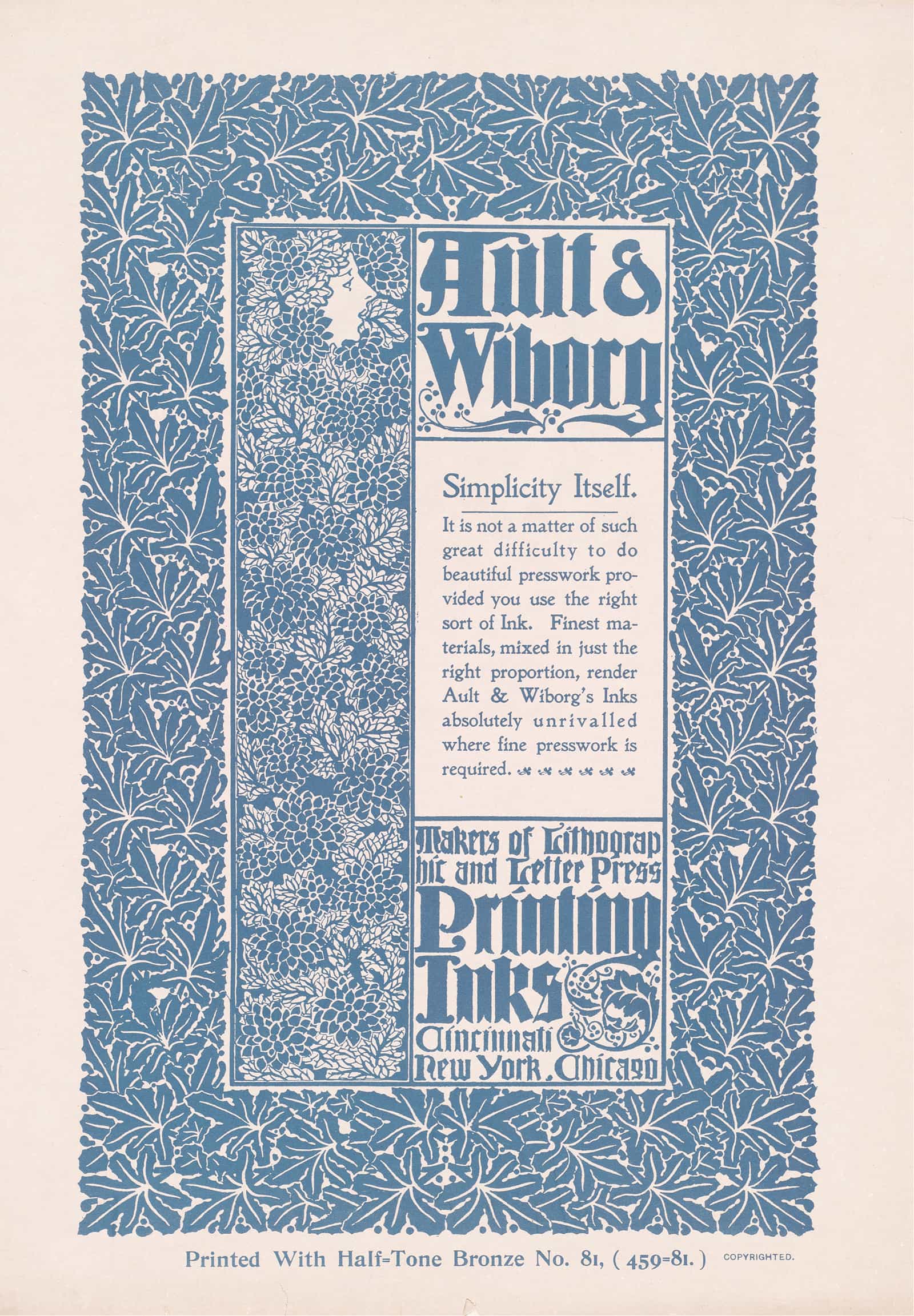 Ault And Wiborg Ad  by Will Bradley Posters, Prints, & Visual Artwork