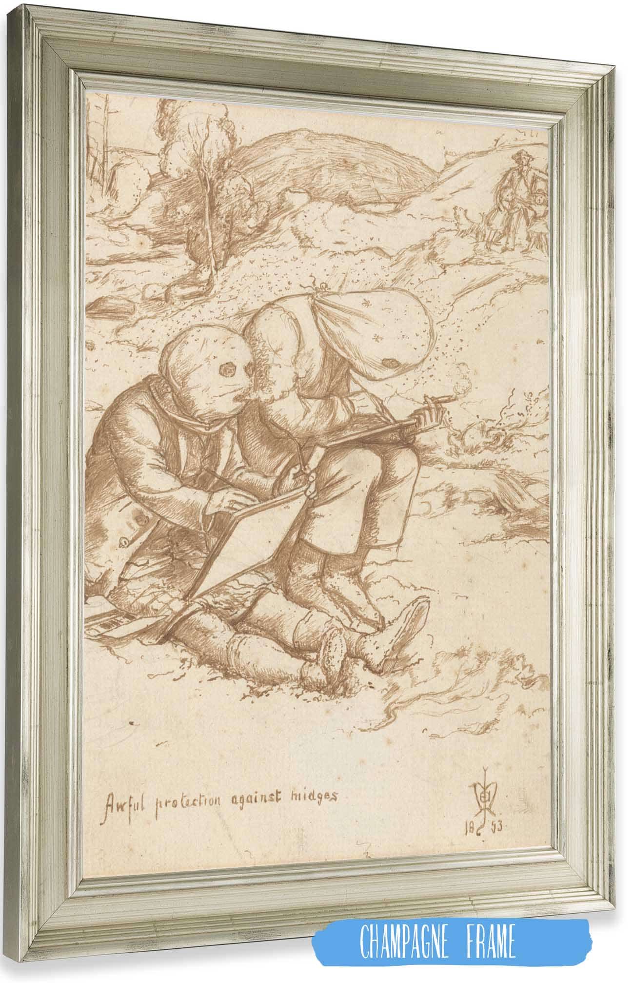 Awful Protection Against Midges by Sir John Everett Millais Posters, Prints, & Visual Artwork