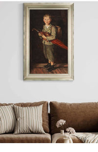 Bauernbub Mit Schirm Und Ranzen by Franz Von Defregger Posters, Prints, & Visual Artwork