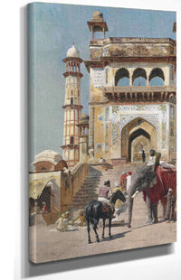 Before The Great Jami Masjid Mosque Mathura India by Edwin Lord Weeks Posters, Prints, & Visual Artwork