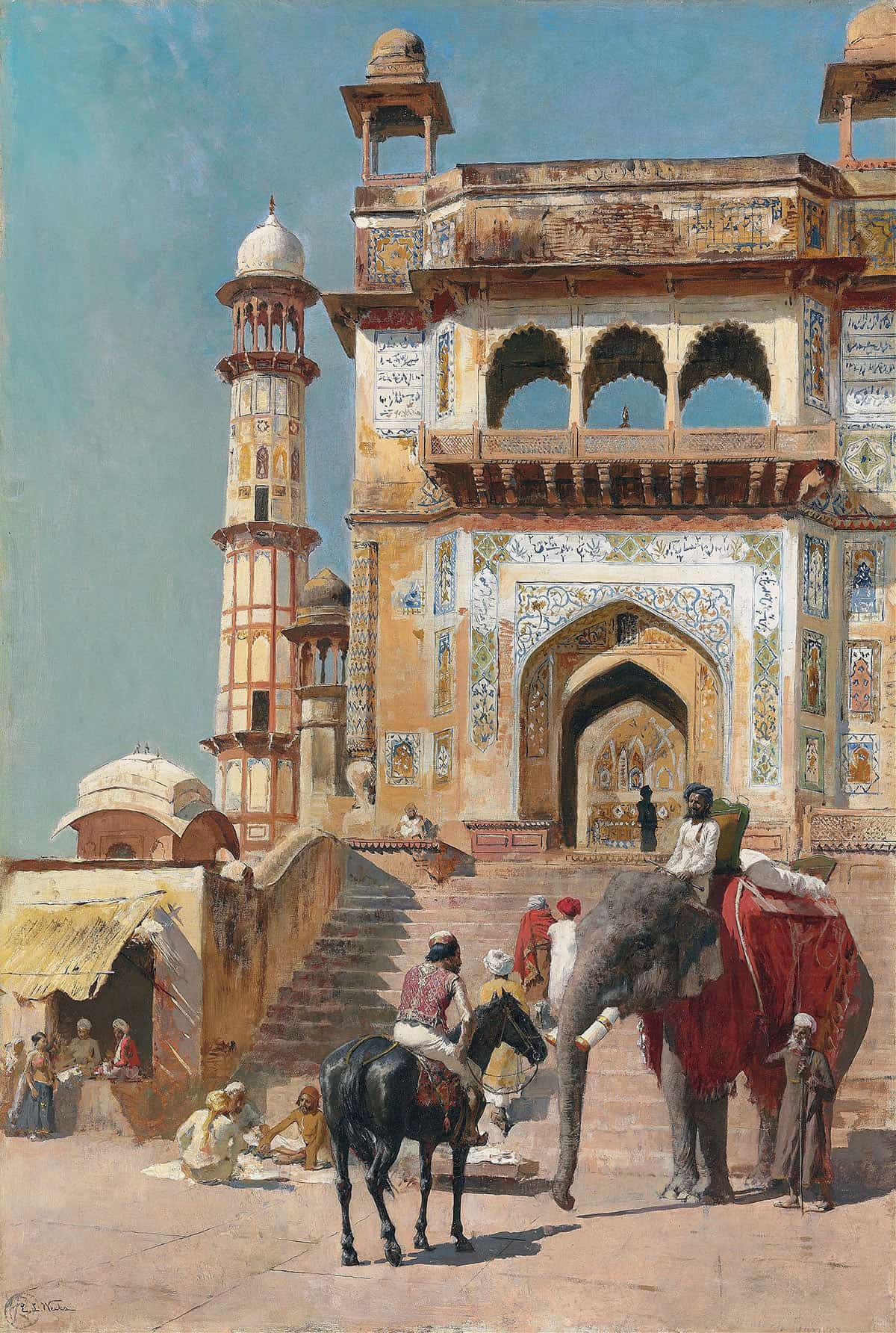 Before The Great Jami Masjid Mosque Mathura India by Edwin Lord Weeks Posters, Prints, & Visual Artwork