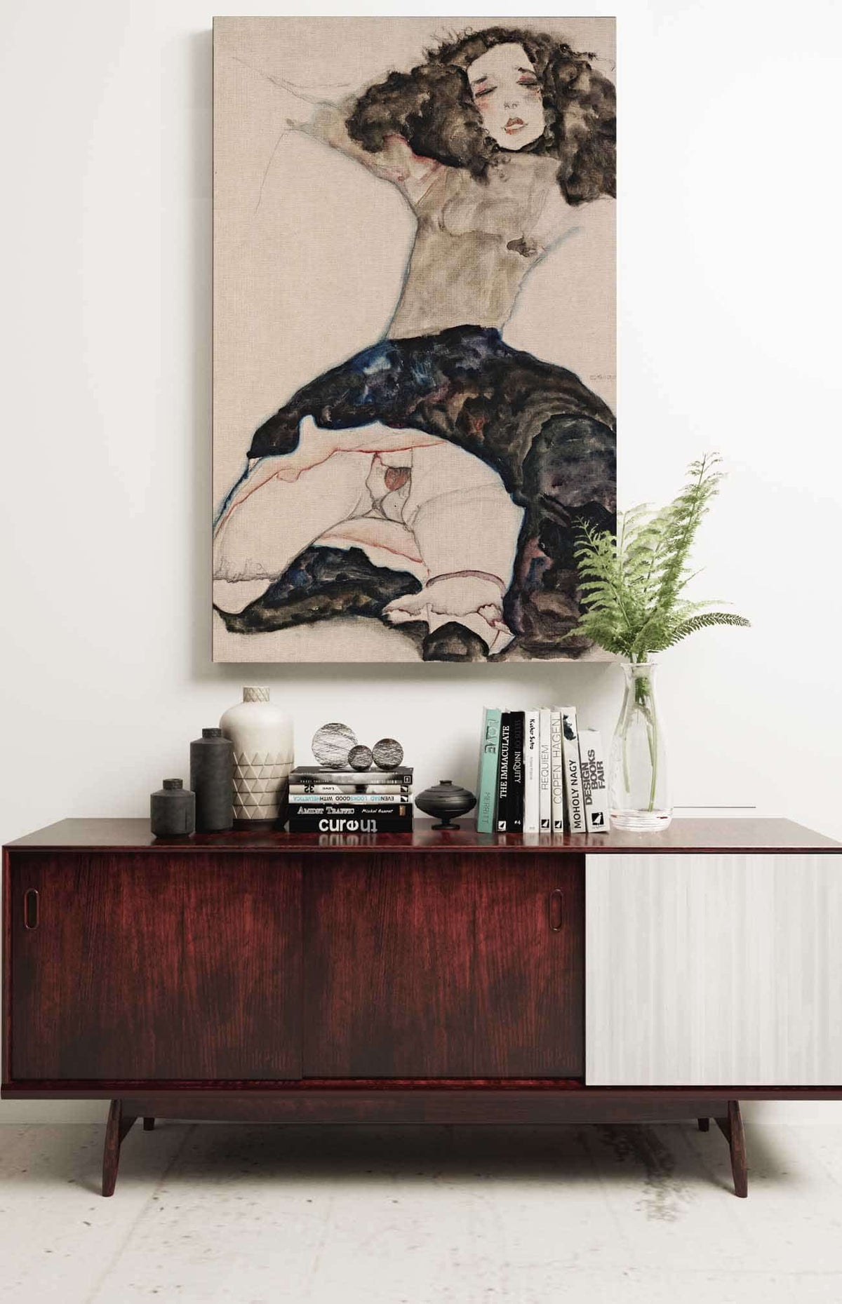 Black Haired Girl With Lifted Skirt by Egon Schiele Posters, Prints, & Visual Artwork