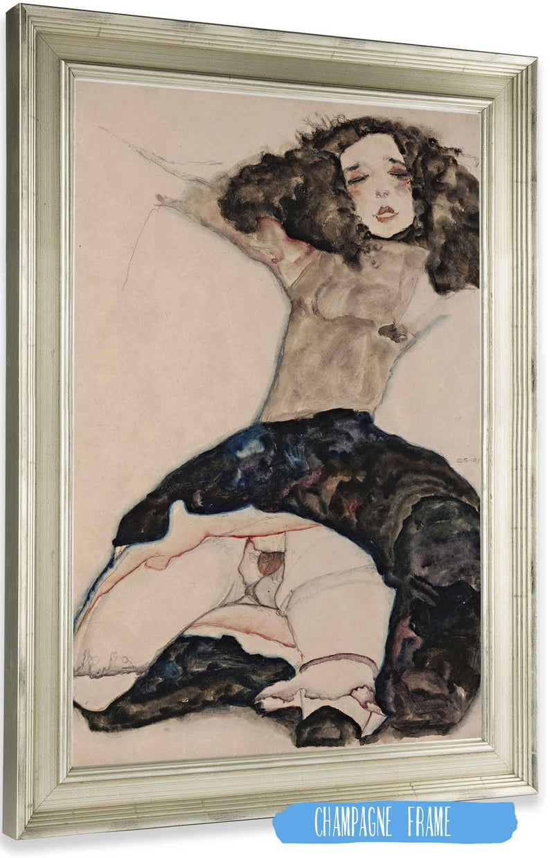 Black Haired Girl With Lifted Skirt by Egon Schiele Posters, Prints, & Visual Artwork