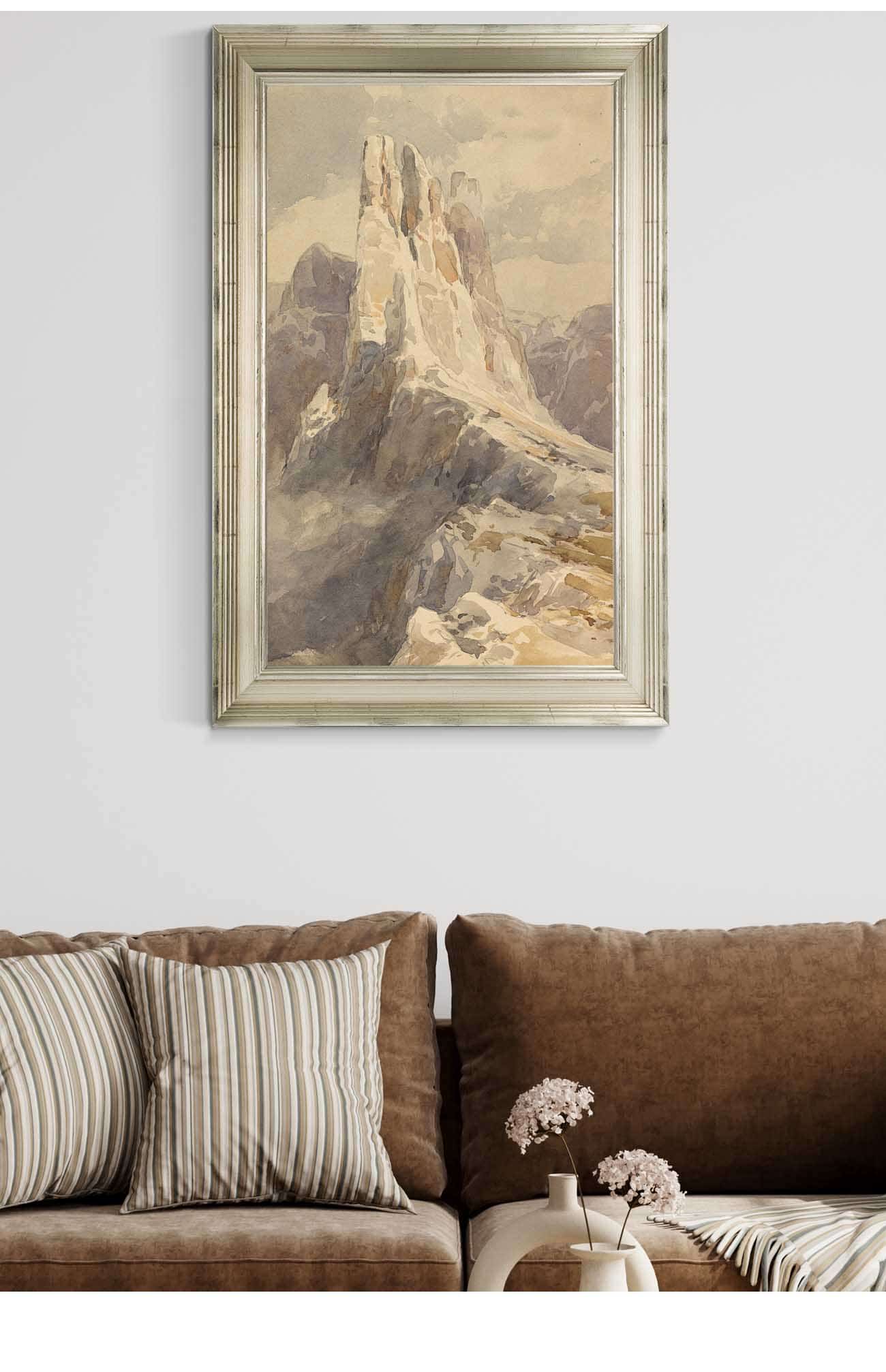 Blick Auf Die Vajolet Turme In Den Dolomiten by Edward Theodore Compton Posters, Prints, & Visual Artwork