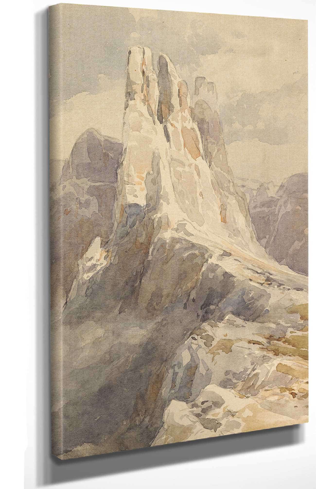 Blick Auf Die Vajolet Turme In Den Dolomiten by Edward Theodore Compton Posters, Prints, & Visual Artwork
