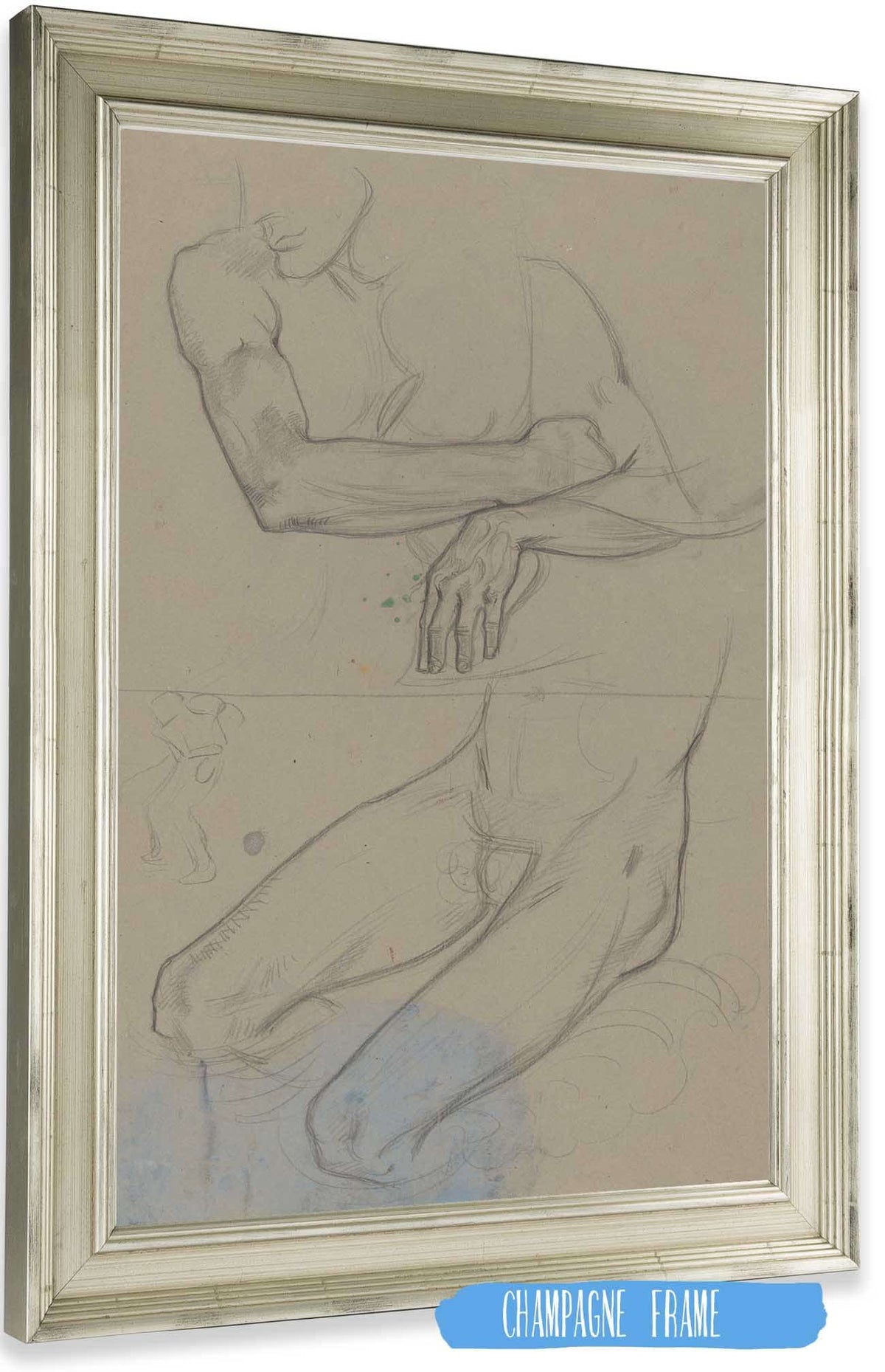 Boven En Onderlichaam Van Mannelijk Naakt Met Kind  by Richard Nicolaus Roland Holst Posters, Prints, & Visual Artwork