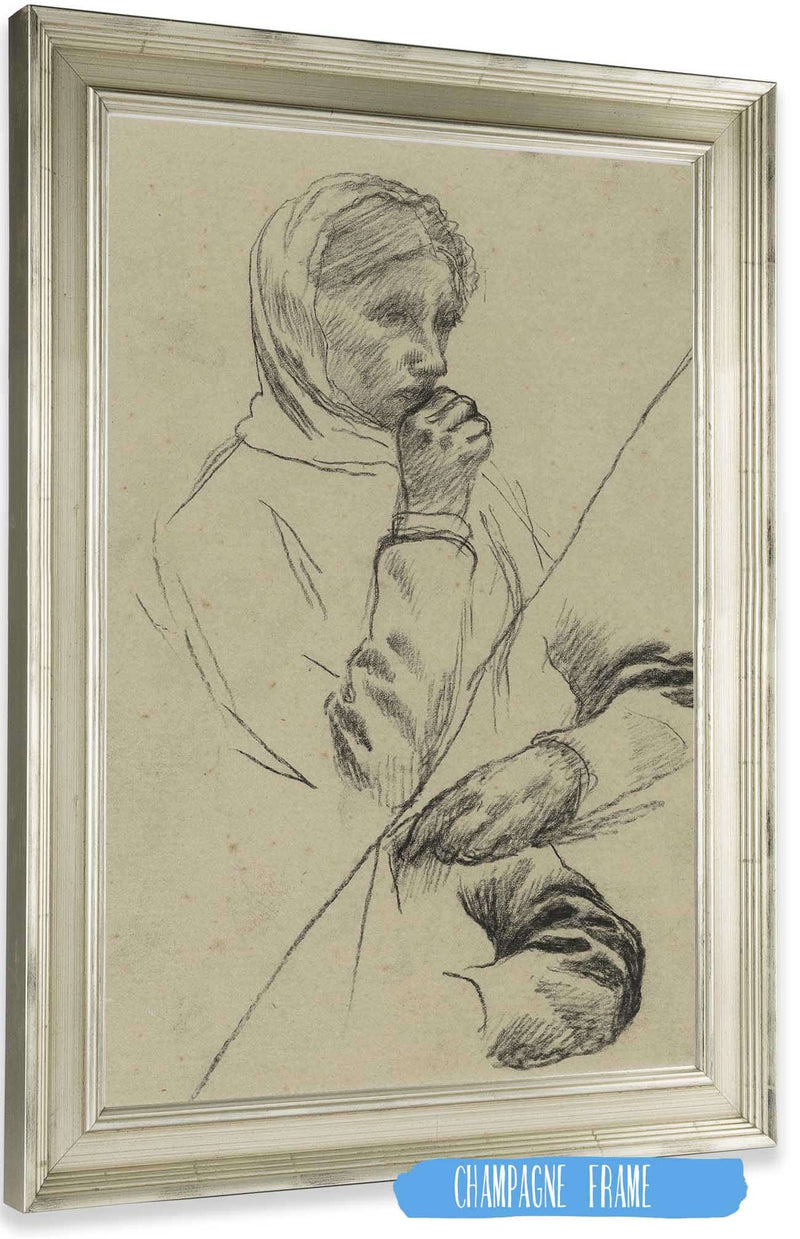 Buste De Femme Et Deux Etudes De Bras Droit by Pierre Puvis De Chavannes Posters, Prints, & Visual Artwork