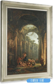Classical Ruins With Soldiers Gambling by Hubert Robert Posters, Prints, & Visual Artwork