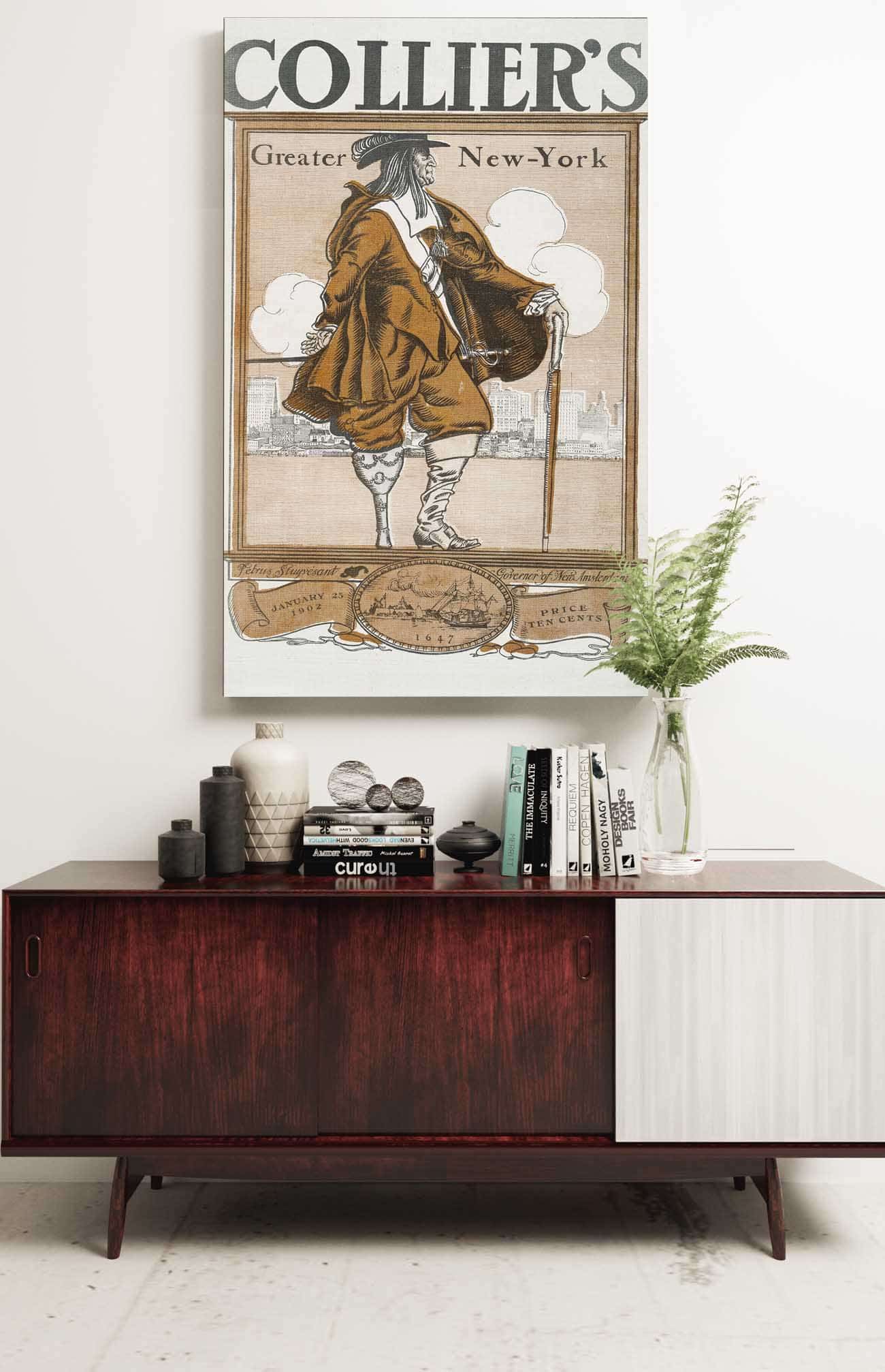 Colliers Greater New York Petrus Stuyvesant Governor Of New Amsterdam by Edward Penfield Posters, Prints, & Visual Artwork