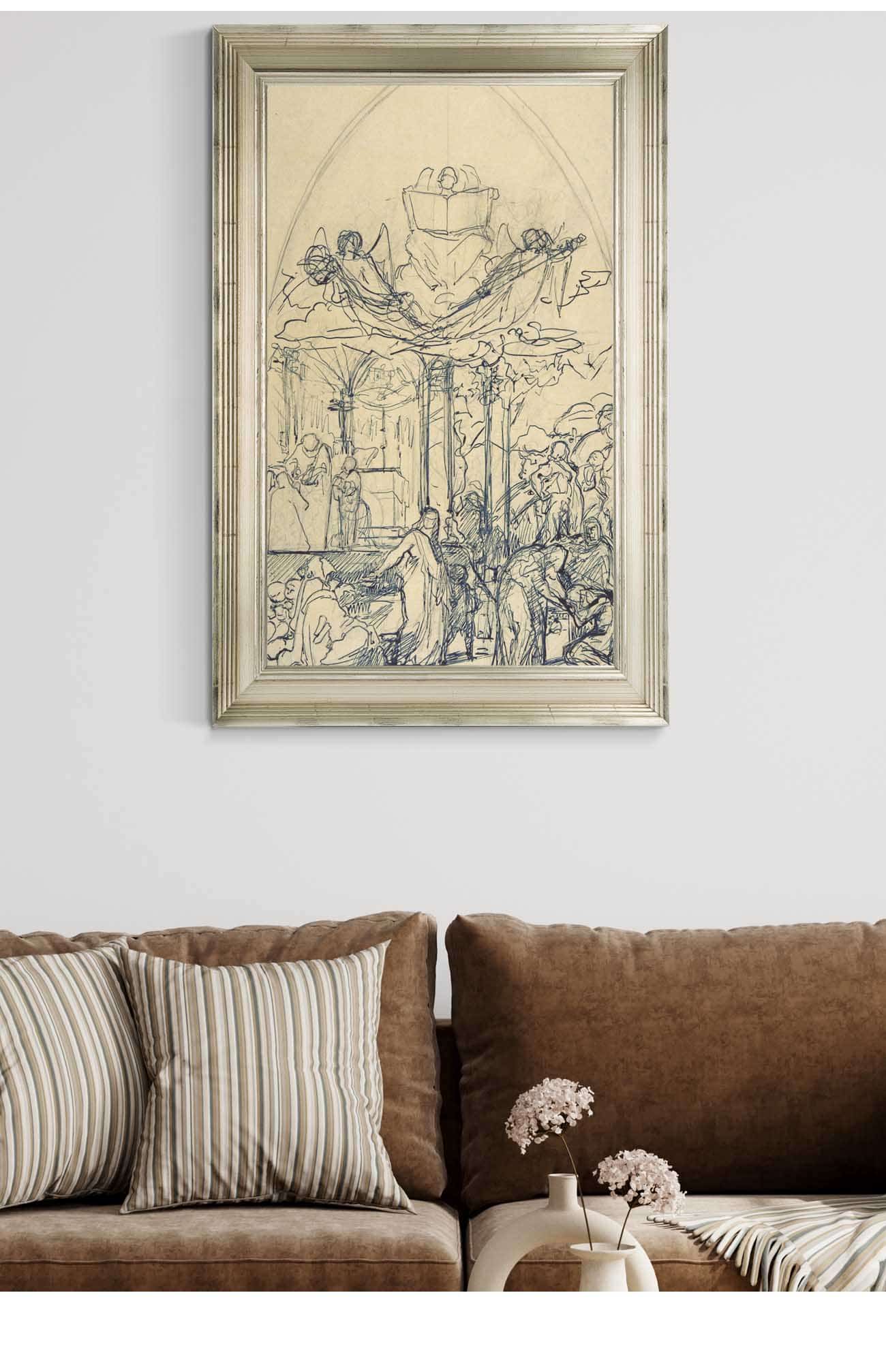 Composition Study With Figures Distributing Bread by Henri Lehmann Posters, Prints, & Visual Artwork